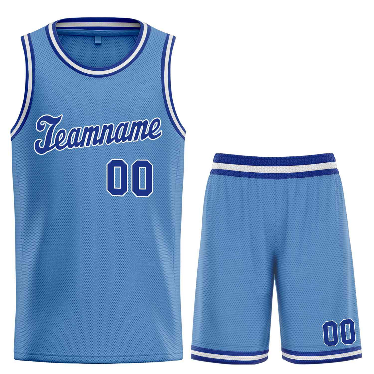 Custom Light Blue White Classic Sets Sports Uniform Basketball Jersey