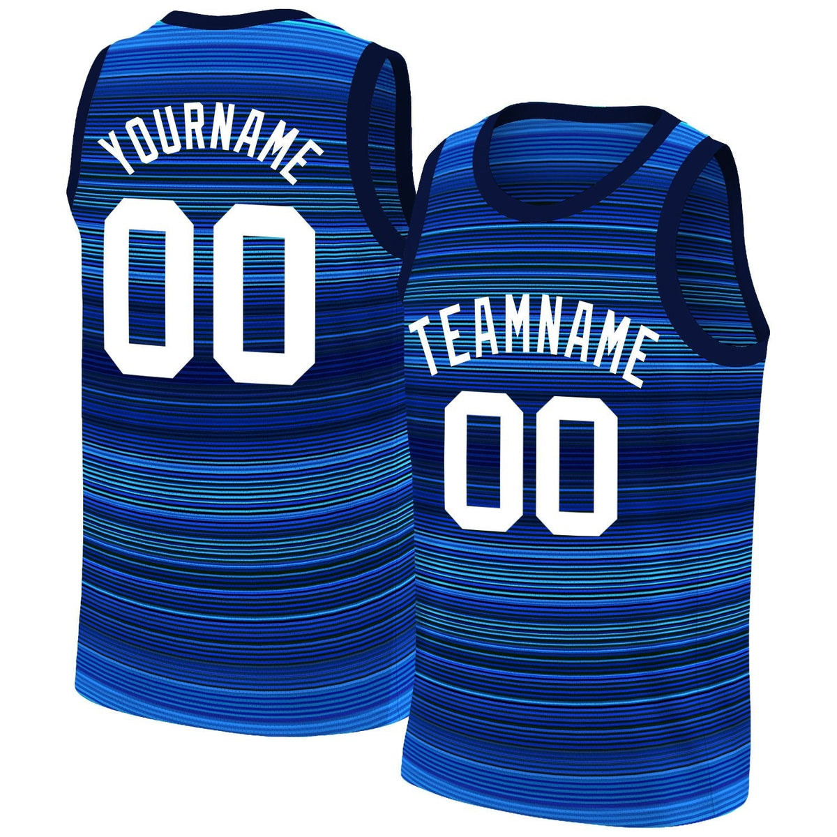 Custom Navy Red-White Gradient Fashion Tops Basketball Jersey