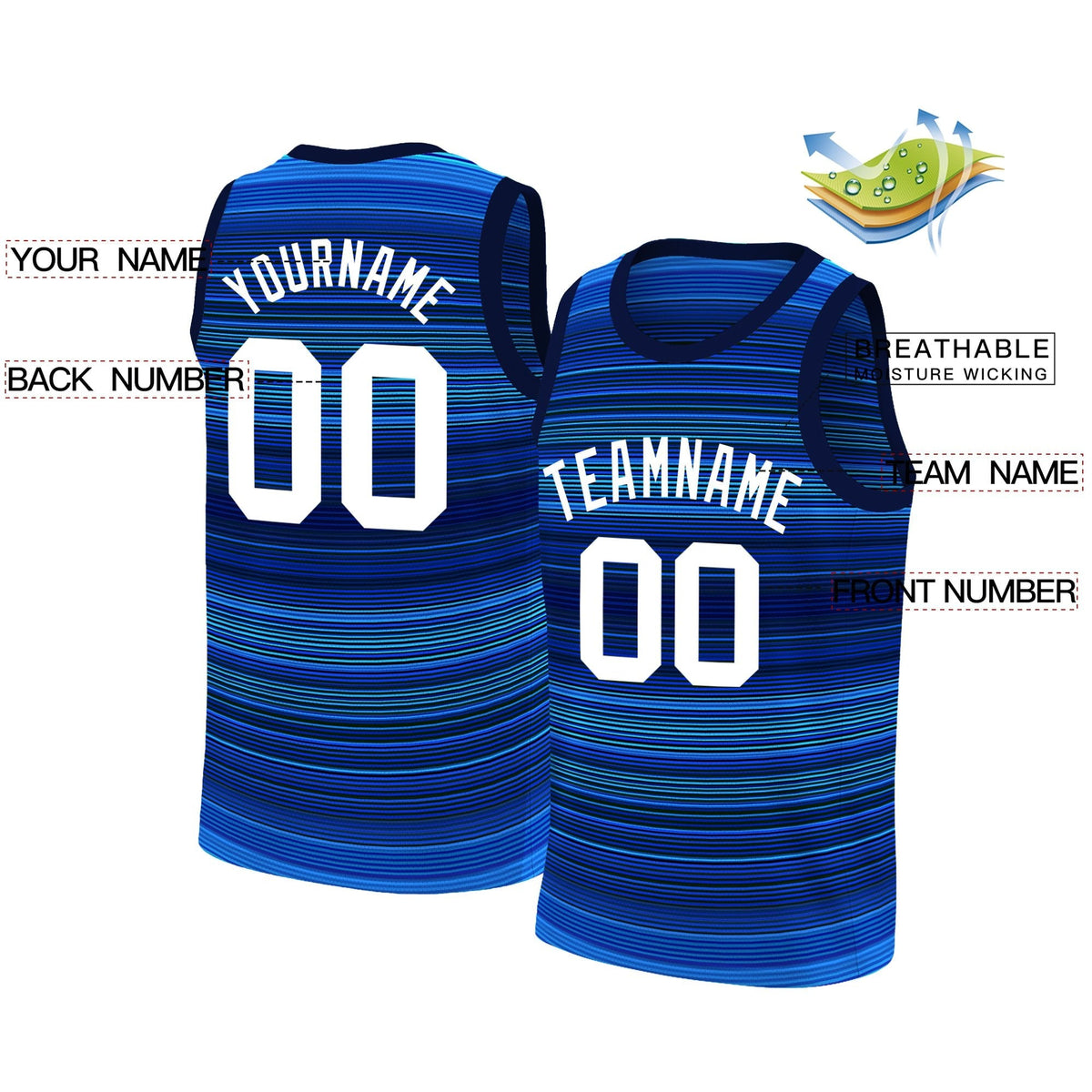 Custom Navy Red-White Gradient Fashion Tops Basketball Jersey