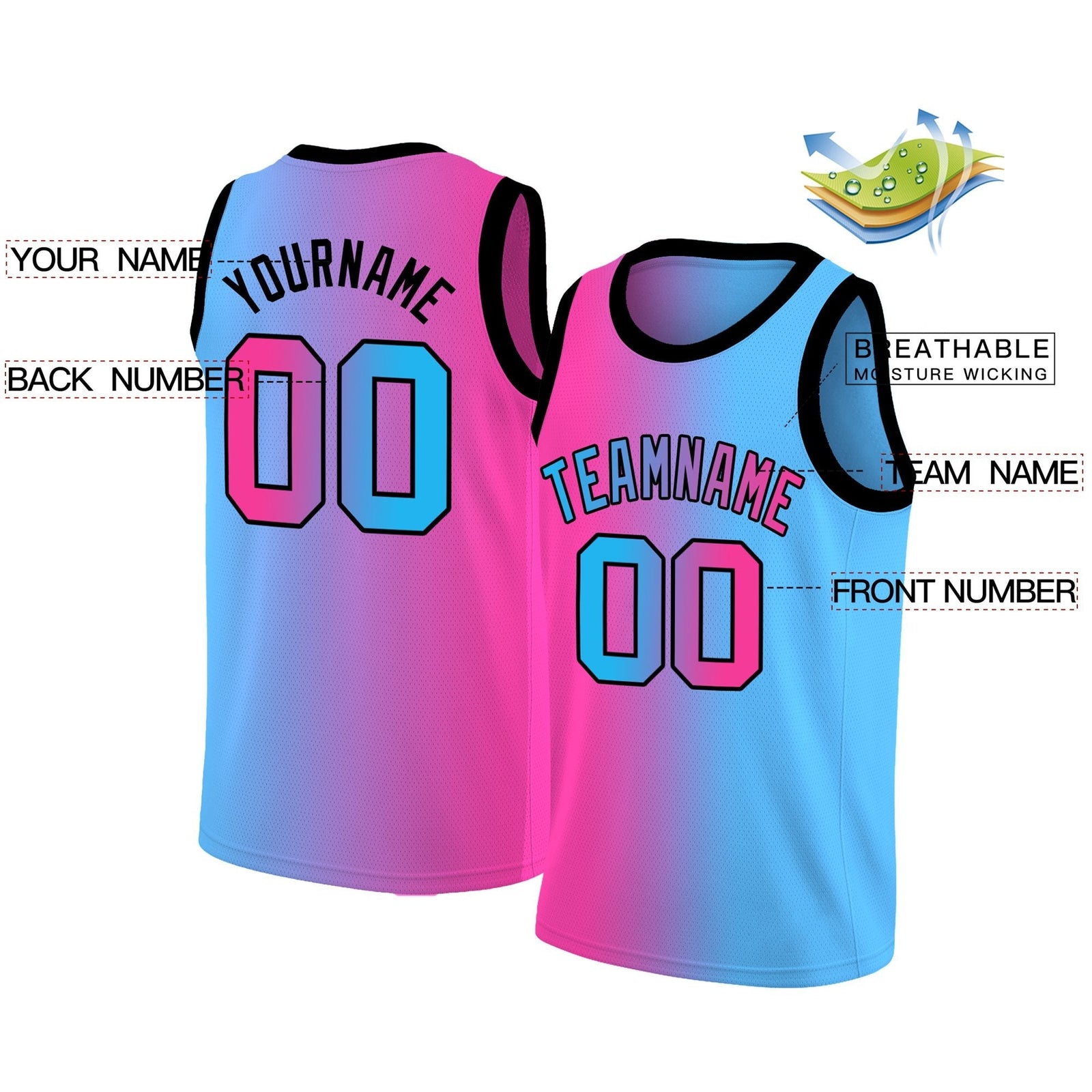 Pink And Blue Jerseys
