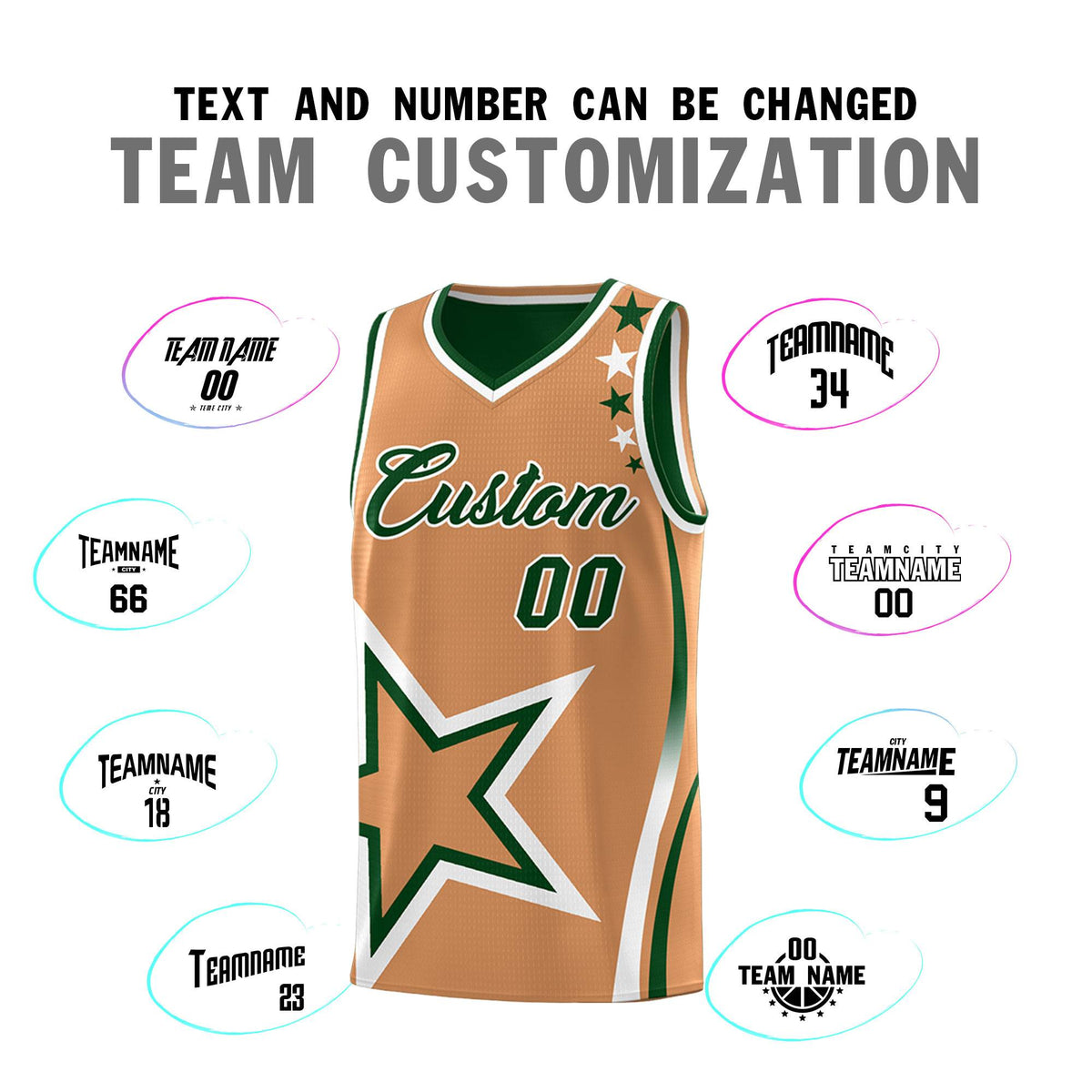 Custom Midnight Green Desert Yellow Reversible Color Block Start Pattern Sports Uniform Basketball Jersey Kits