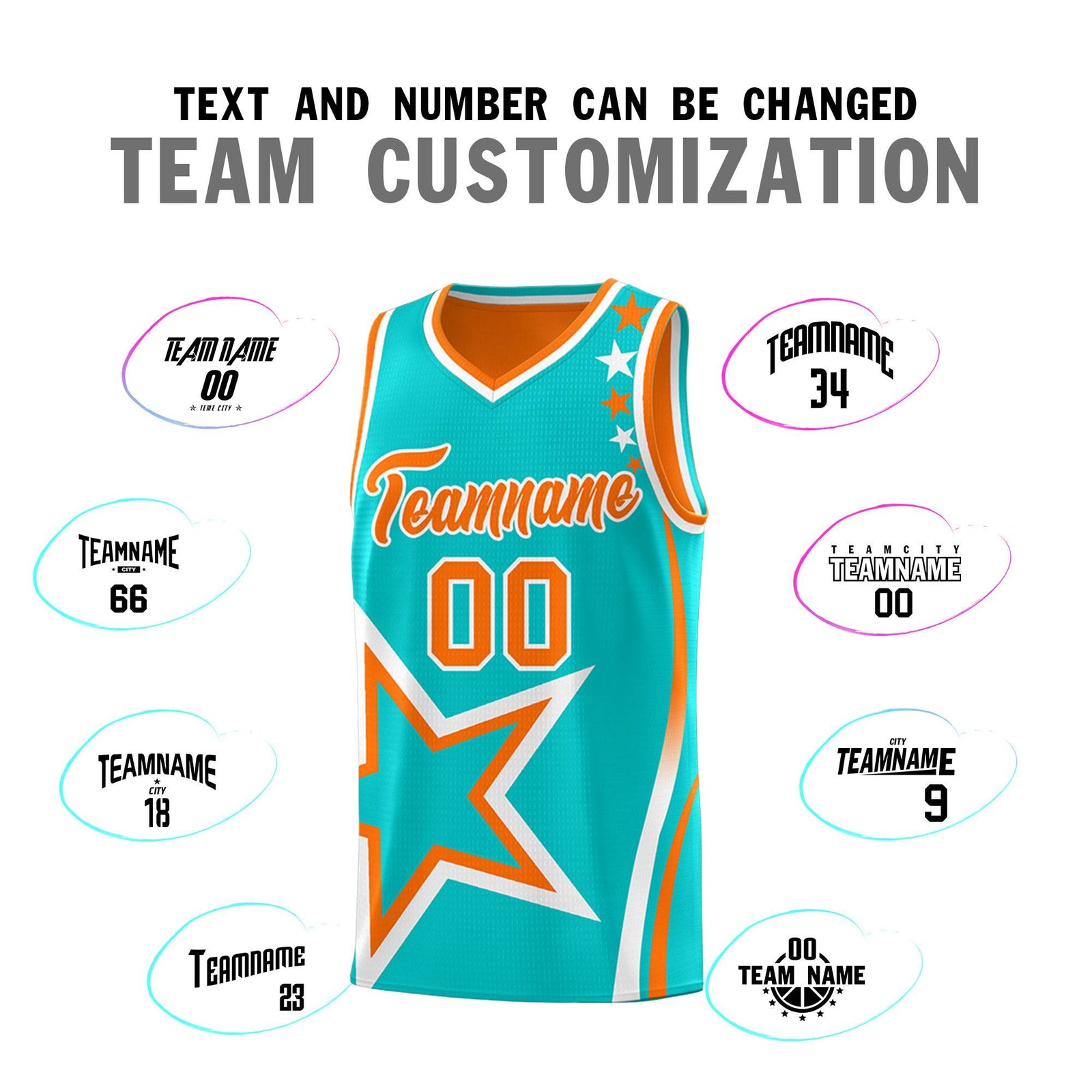 Custom Orange Bright Green Reversible Color Block Start Pattern Sports Uniform Basketball Jersey Kits