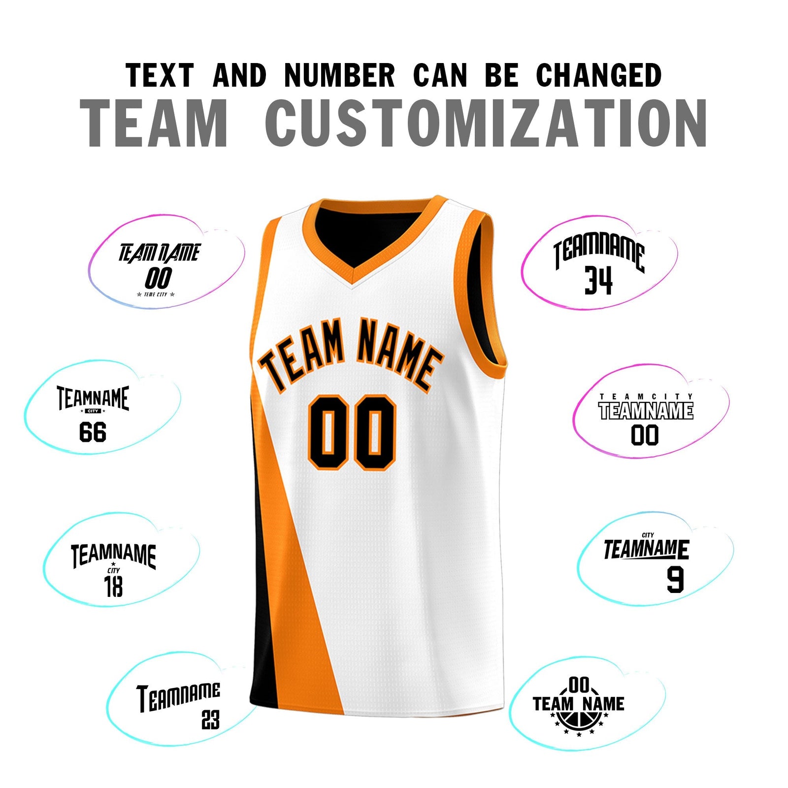 Custom White Black Slanting Two Lines Color Block Sports Uniform Basketball Jersey