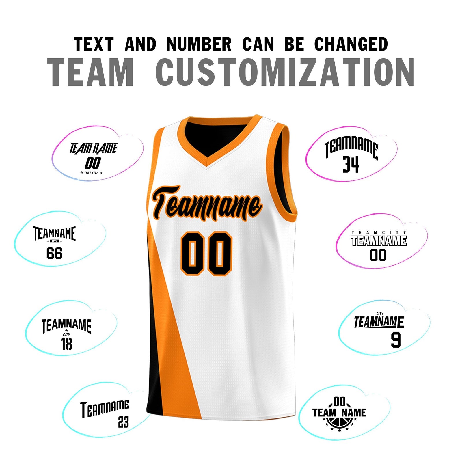 Custom White Black Slanting Two Lines Color Block Sports Uniform Basketball Jersey