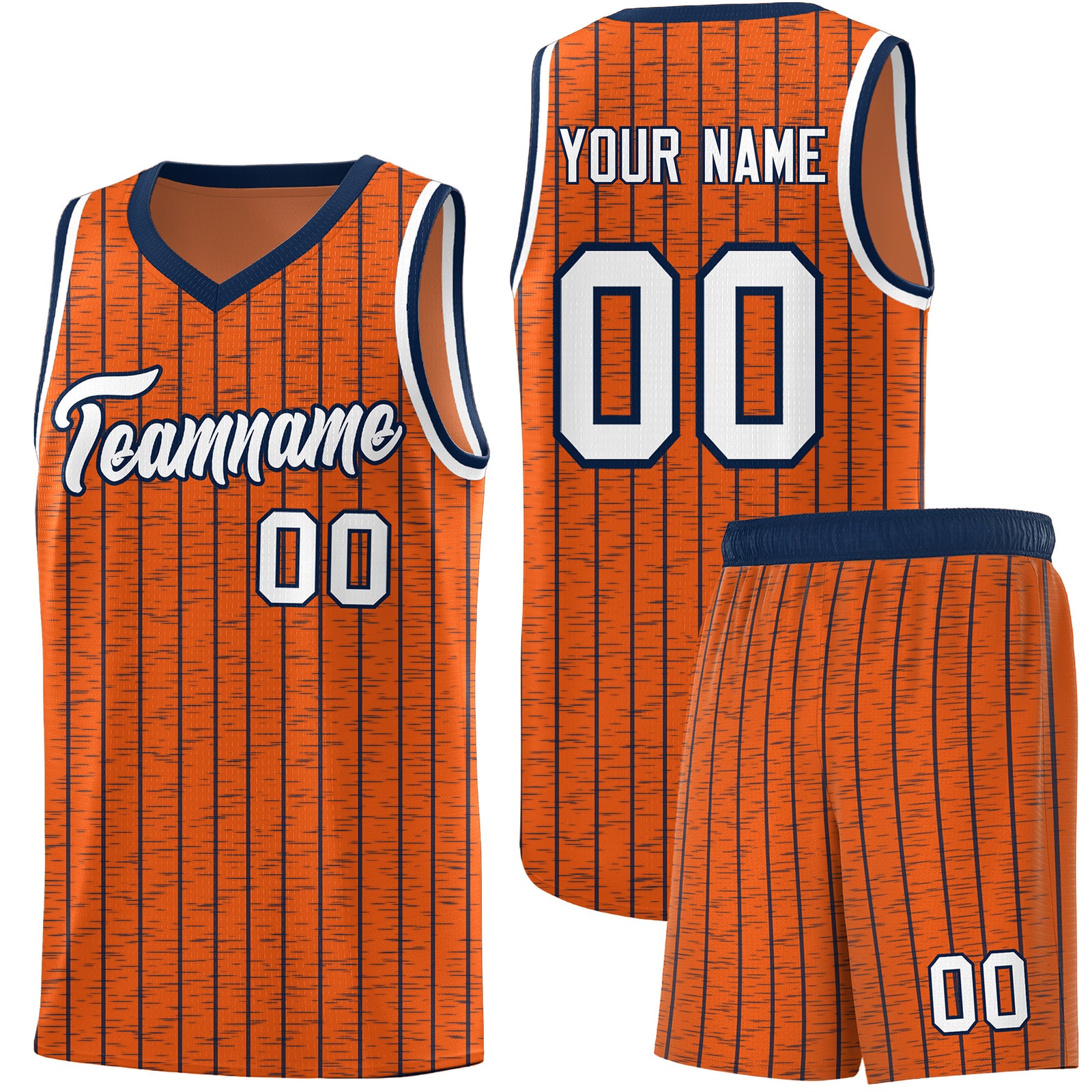 Custom Orange Custom Gray Pinstripe Retro Sets Uniform Basketball Jersey