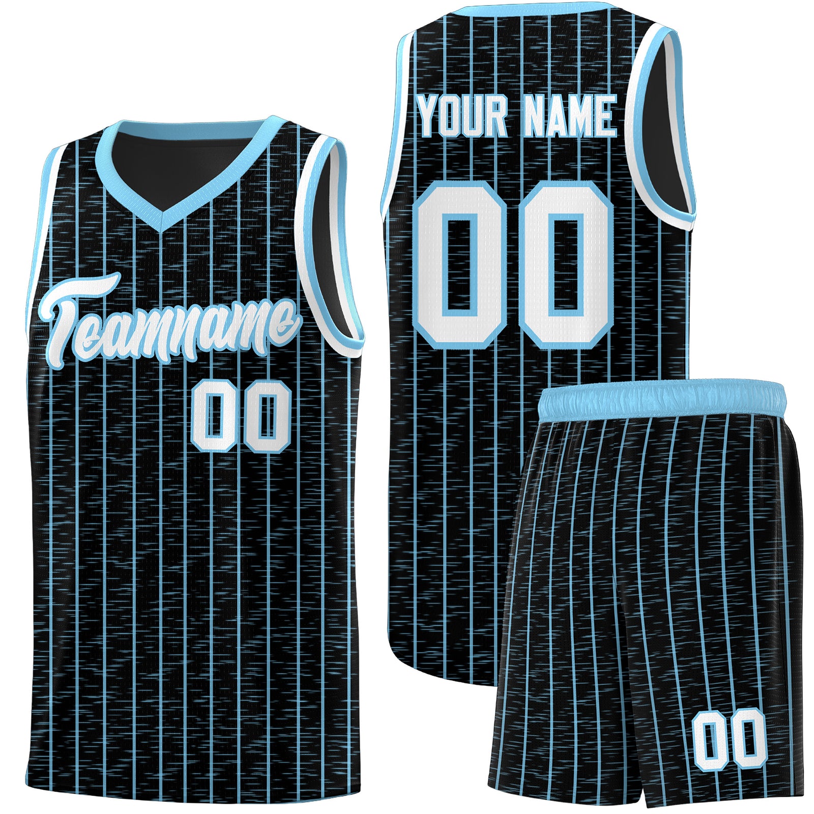 Custom Black Custom Gray Pinstripe Retro Sets Uniform Basketball Jersey