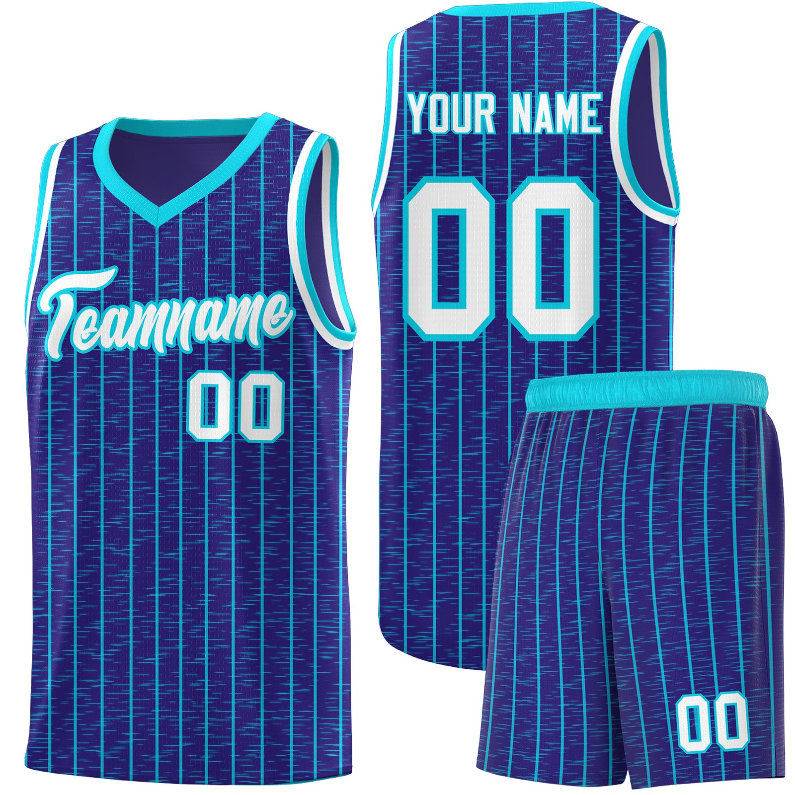 Custom Royal Custom Gray Pinstripe Retro Sets Uniform Basketball Jersey