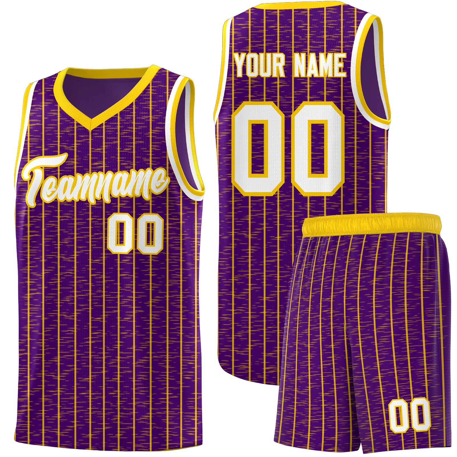 Custom Purple Custom Gray Pinstripe Retro Sets Uniform Basketball Jersey