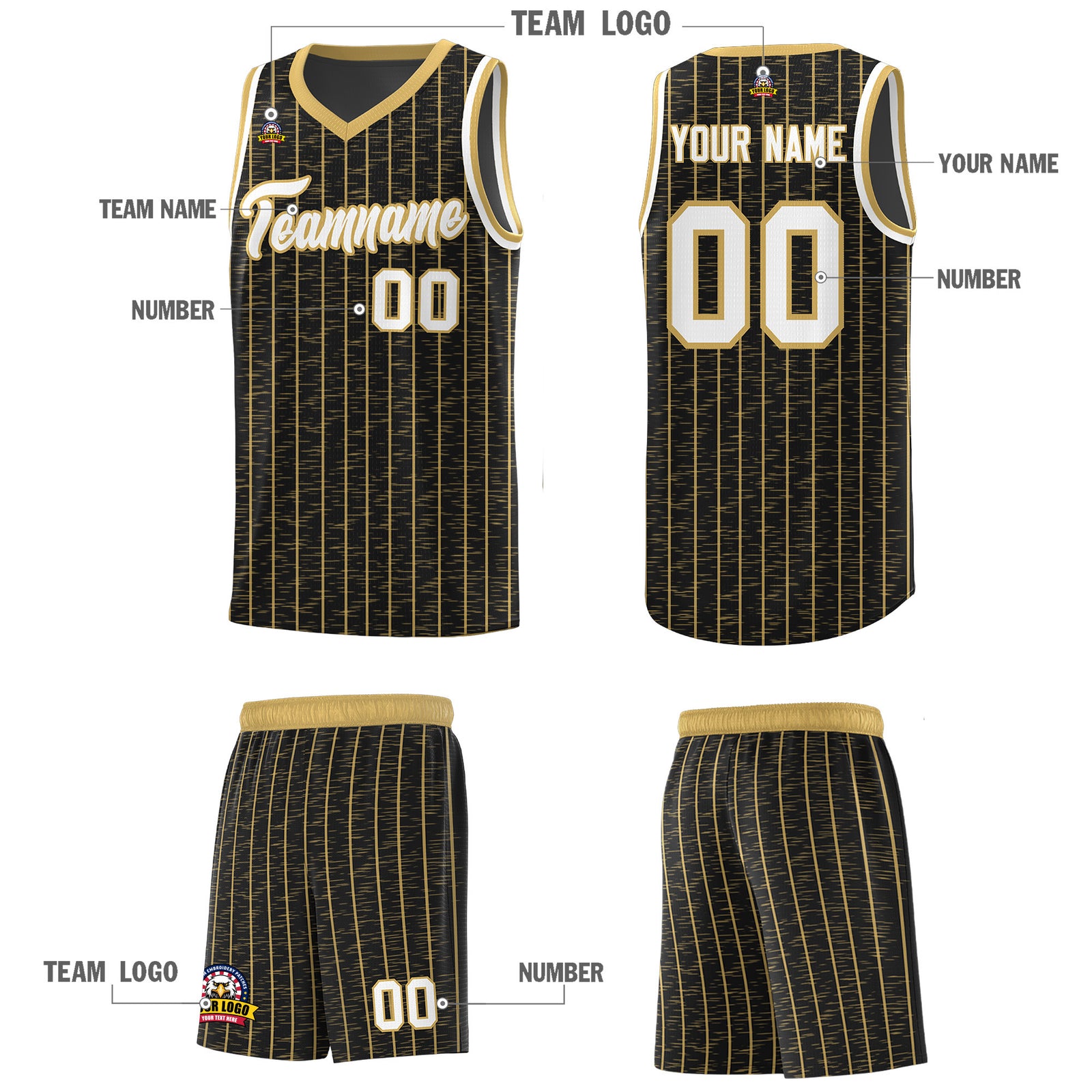 Custom Black Custom Gray Pinstripe Retro Sets Uniform Basketball Jersey