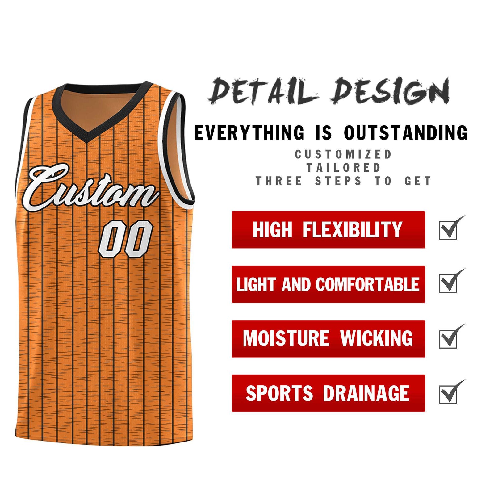 Custom Gold Orange Custom Gray Pinstripe Retro Sets Uniform Basketball Jersey