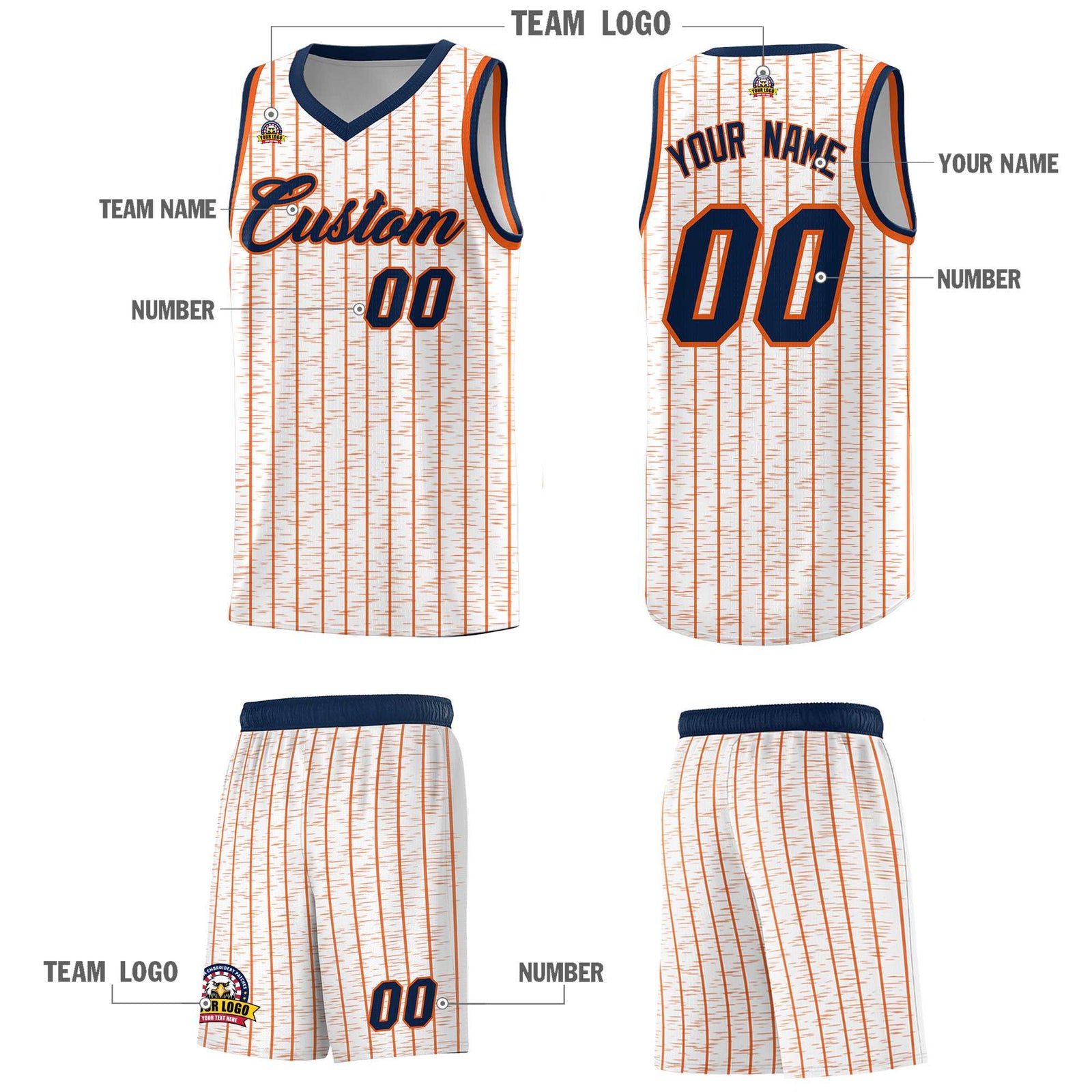 Custom White Custom Gray Pinstripe Retro Sets Uniform Basketball Jersey