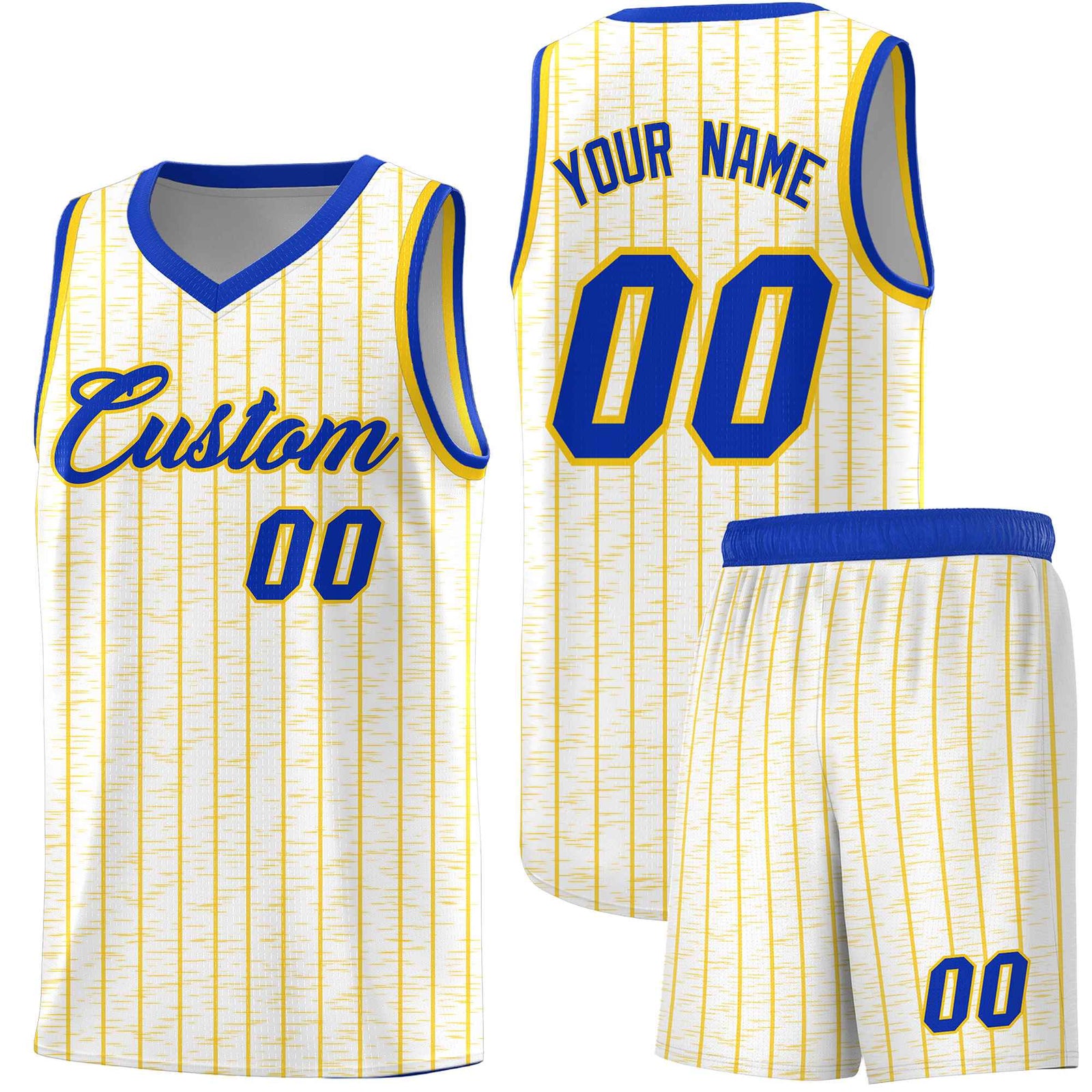 Custom White Custom Gray Pinstripe Retro Sets Uniform Basketball Jersey