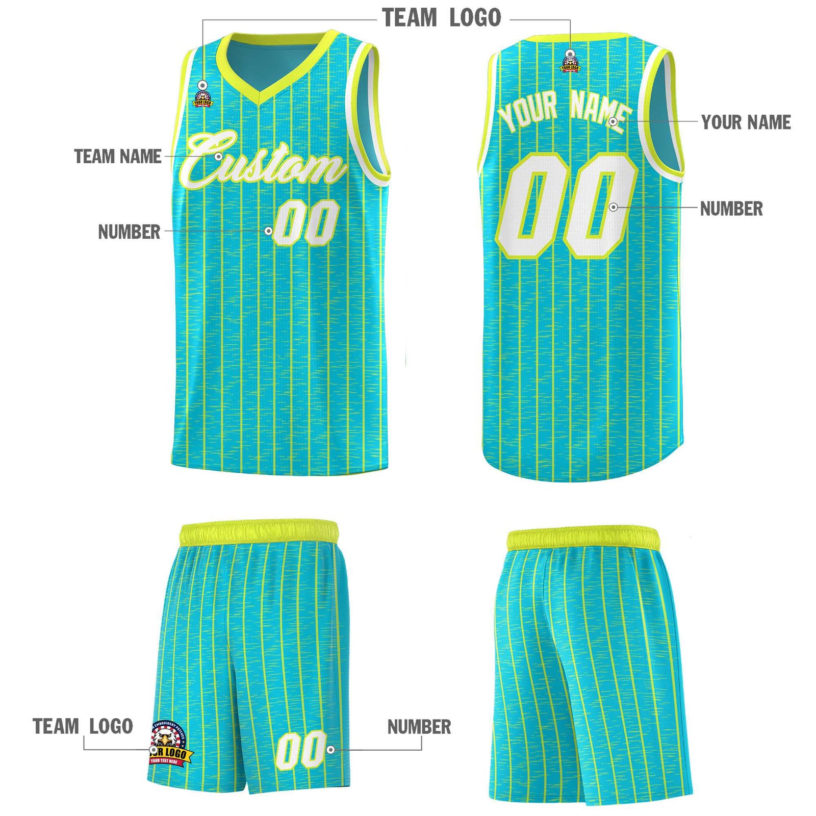 Custom Sky Blue Custom Gray Pinstripe Retro Sets Uniform Basketball Jersey