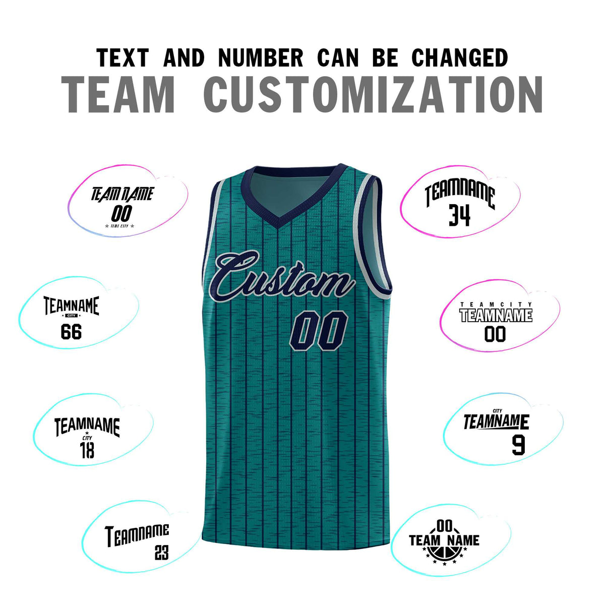 Custom Teal Custom Gray Pinstripe Retro Sets Uniform Basketball Jersey