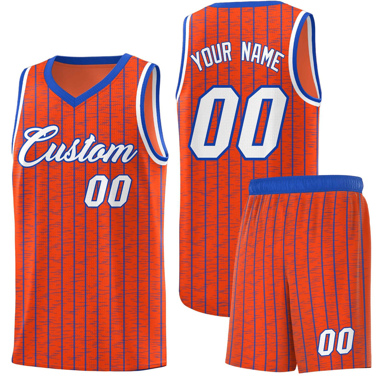 Custom Orange Custom Gray Pinstripe Retro Sets Uniform Basketball Jersey