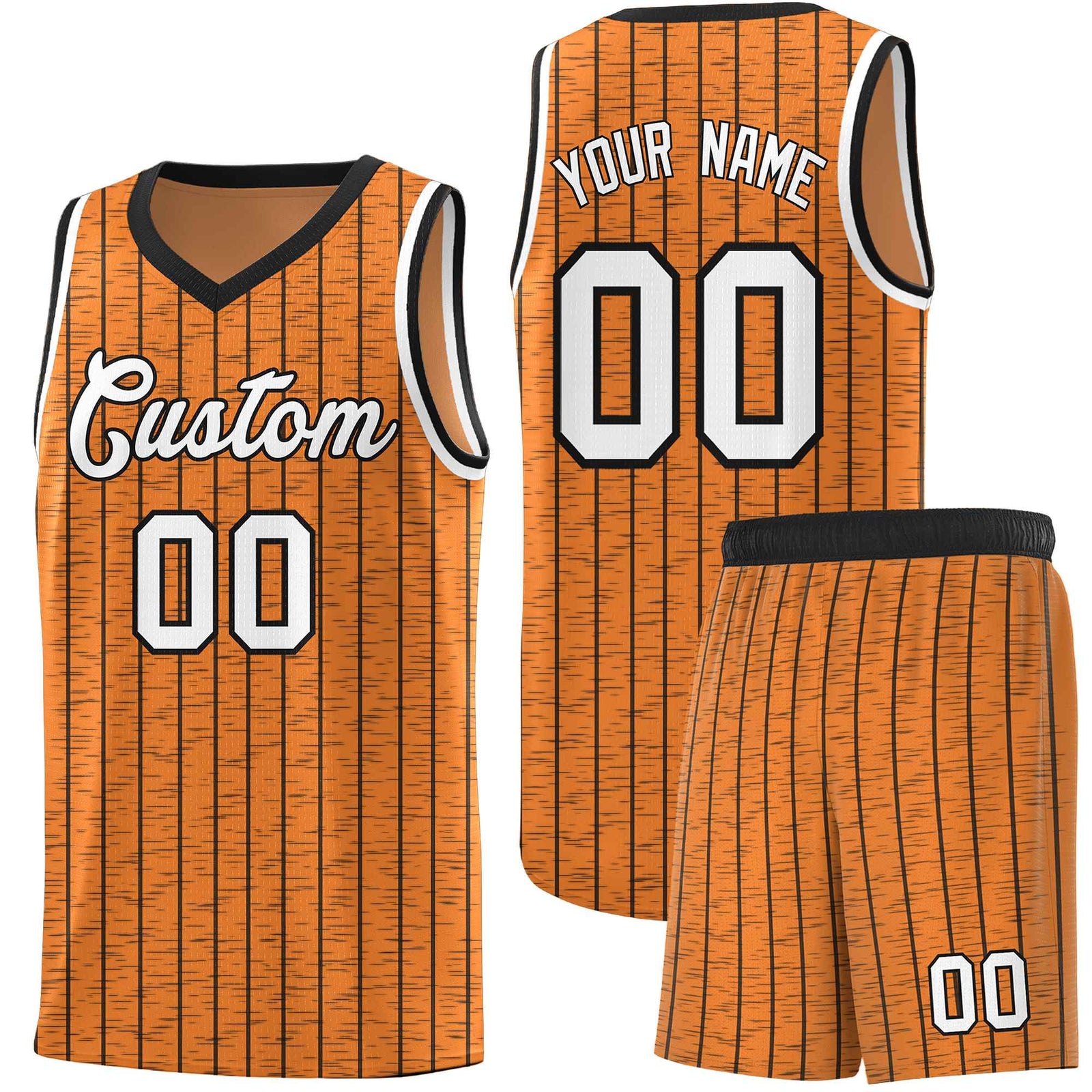 Custom Gold Orange Custom Gray Pinstripe Retro Sets Uniform Basketball Jersey