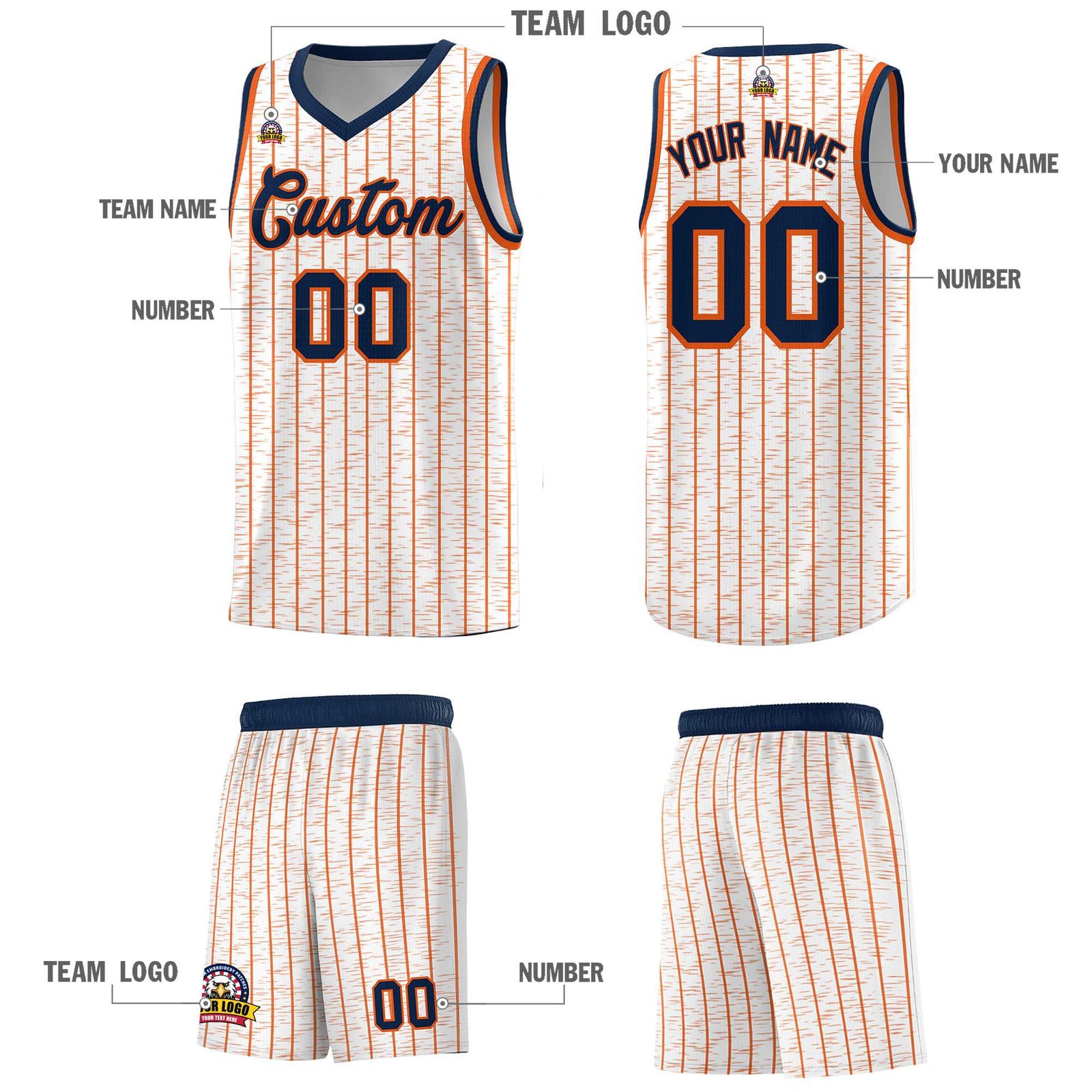 Custom White Custom Gray Pinstripe Retro Sets Uniform Basketball Jersey
