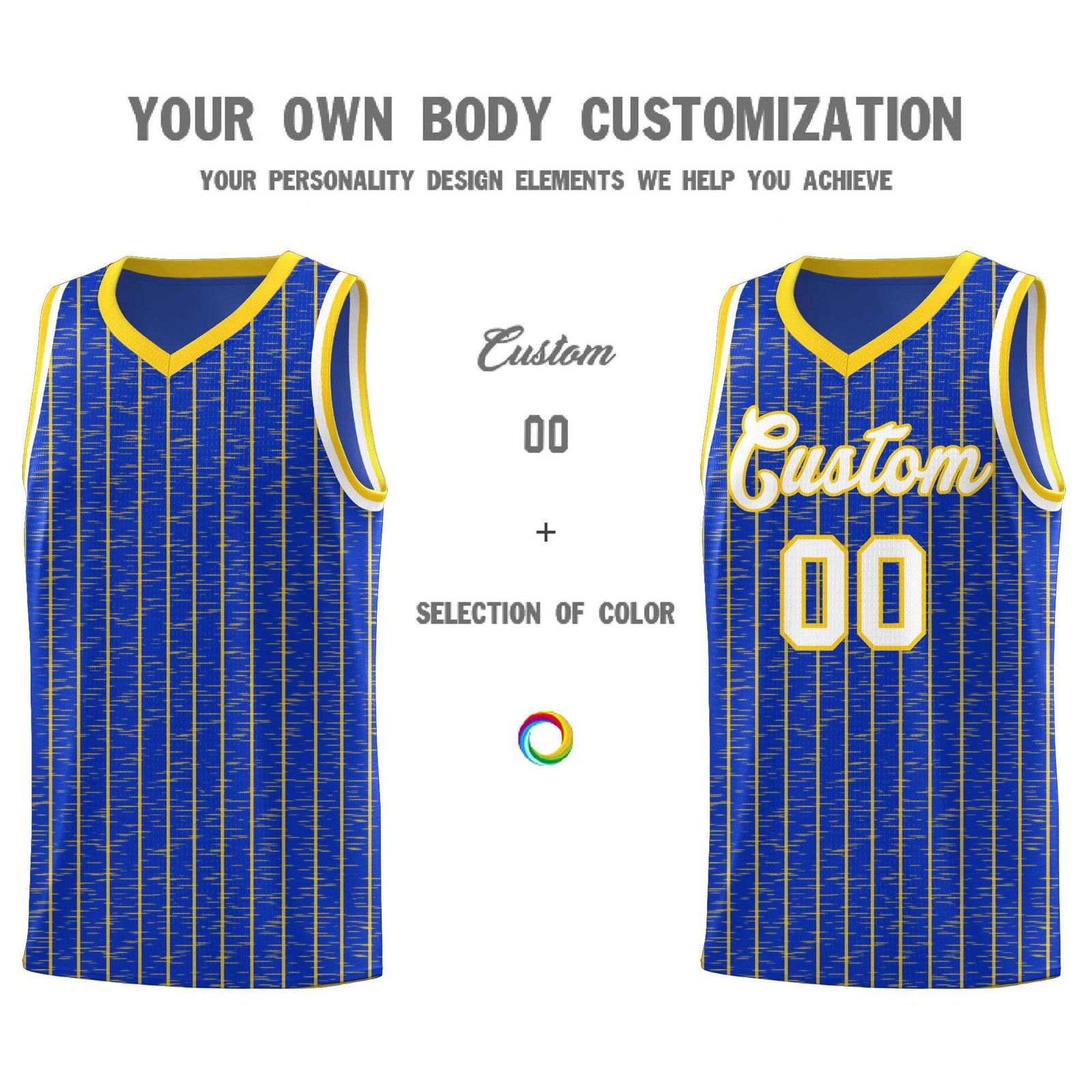 Custom Royal Blue Custom Gray Pinstripe Retro Sets Uniform Basketball Jersey