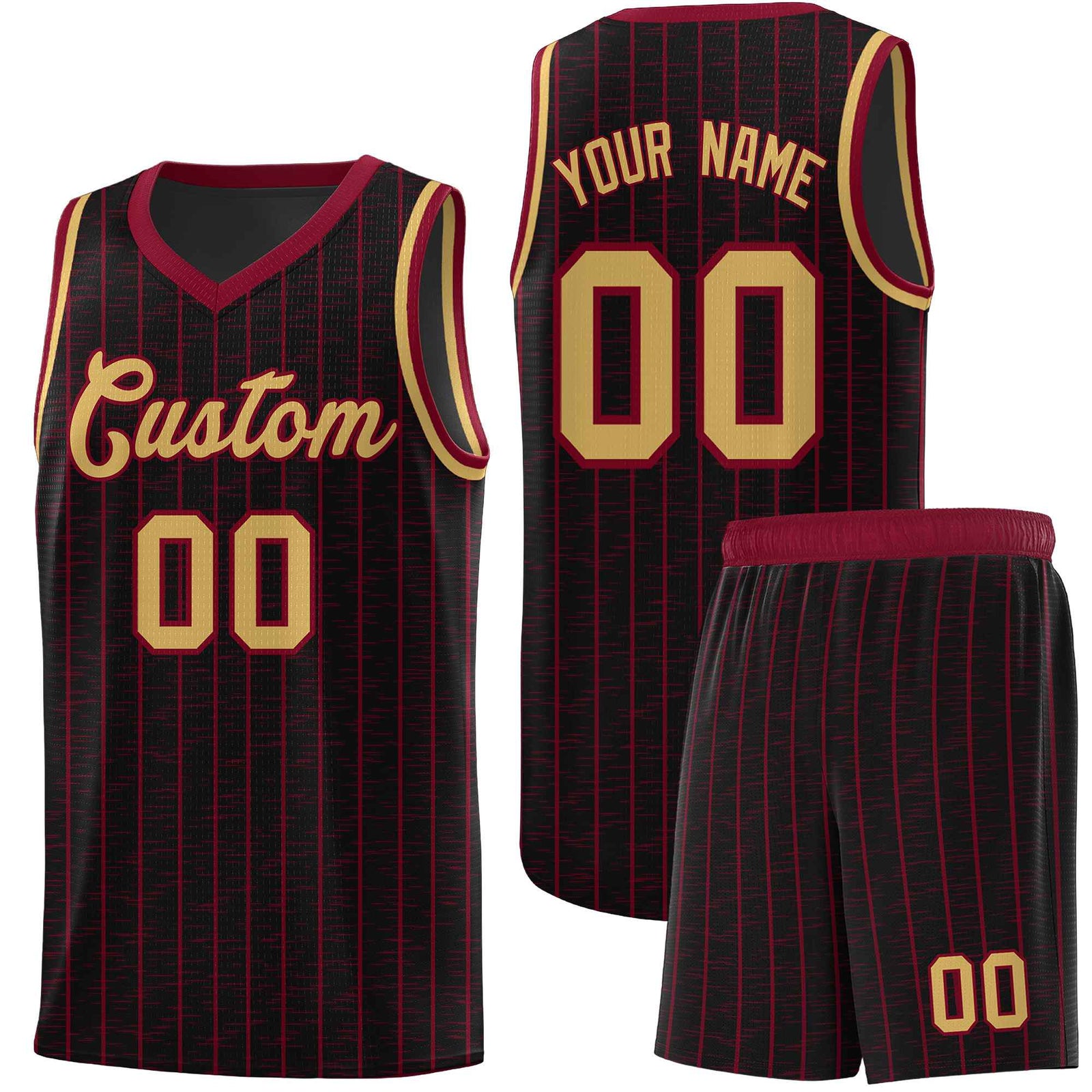Custom Black Custom Gray Pinstripe Retro Sets Uniform Basketball Jersey