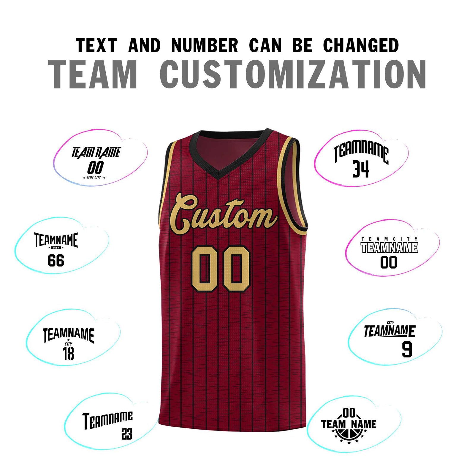 Custom Crimson Custom Gray Pinstripe Retro Sets Uniform Basketball Jersey