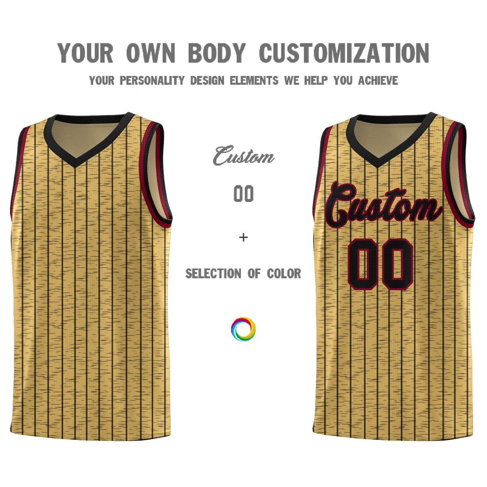 Custom Old Gold Custom Gray Pinstripe Retro Sets Uniform Basketball Jersey