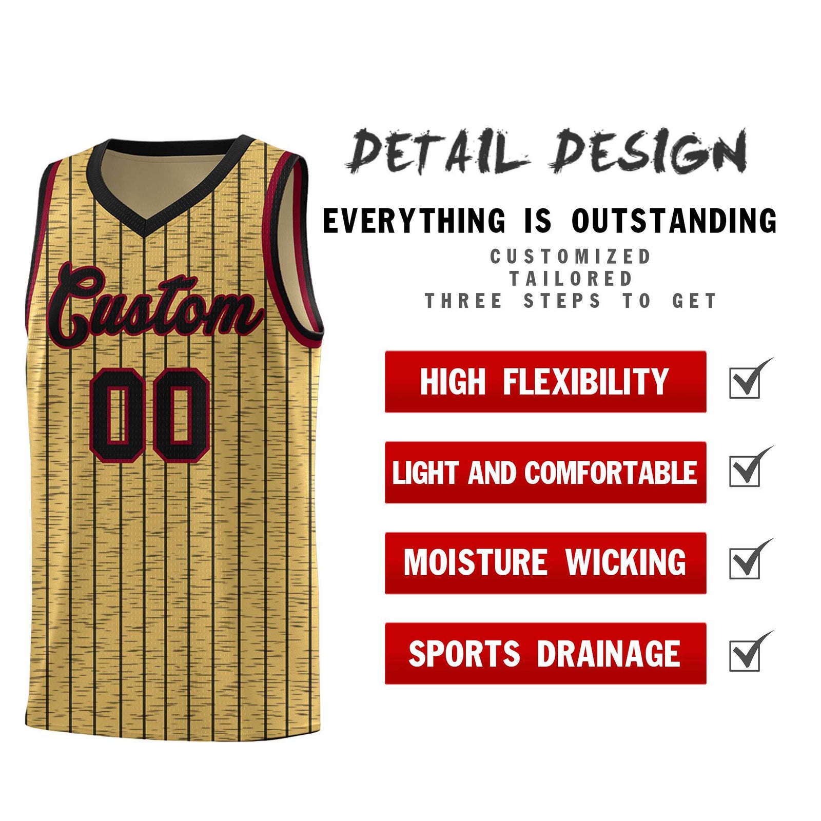 Custom Old Gold Custom Gray Pinstripe Retro Sets Uniform Basketball Jersey