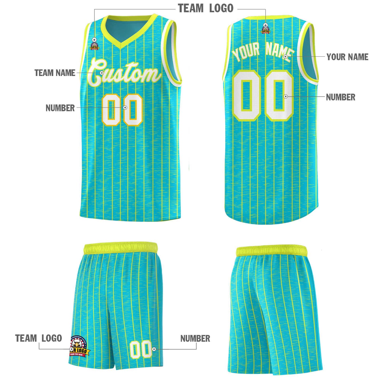 Custom Sky Blue Custom Gray Pinstripe Retro Sets Uniform Basketball Jersey