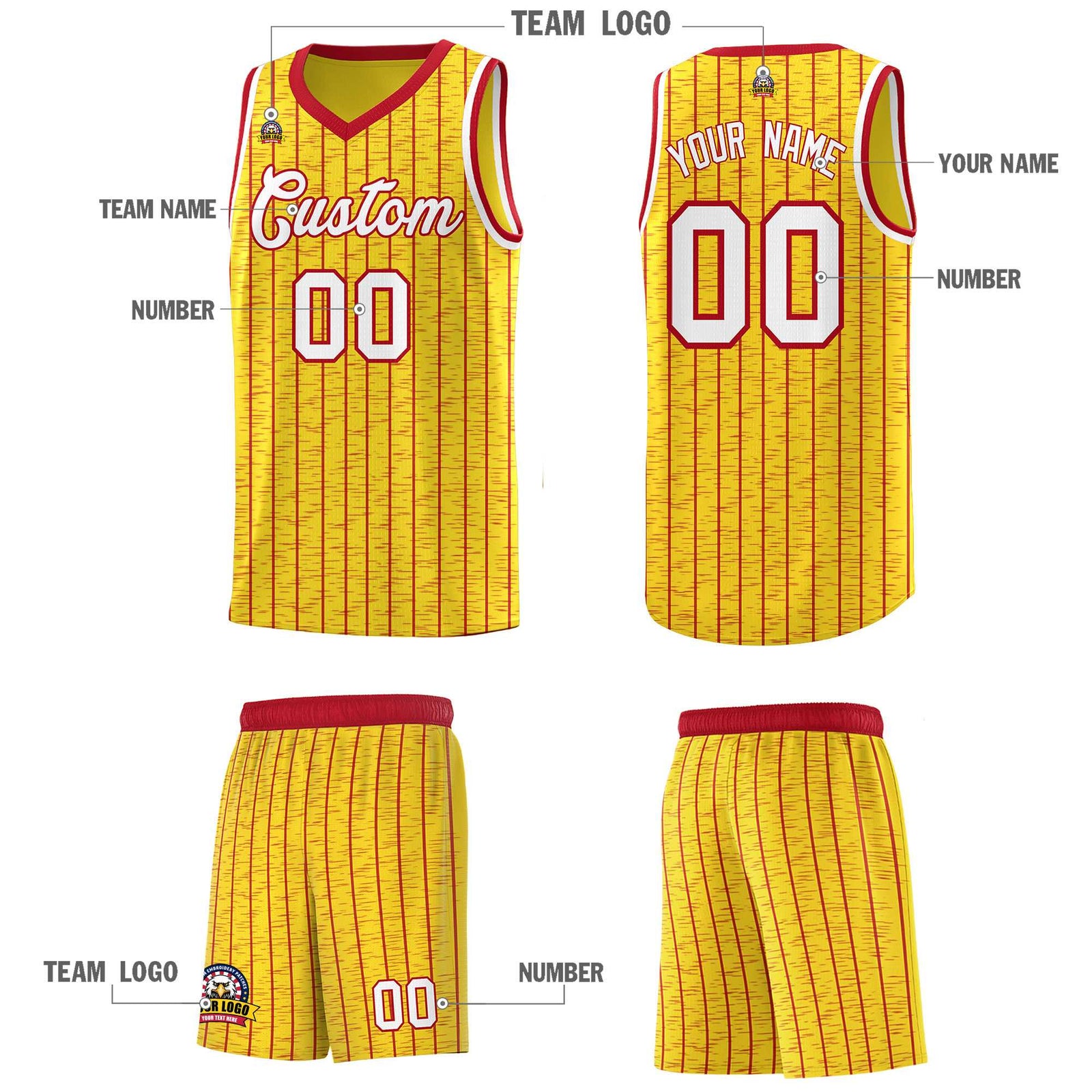Custom Gold Custom Gray Pinstripe Retro Sets Uniform Basketball Jersey