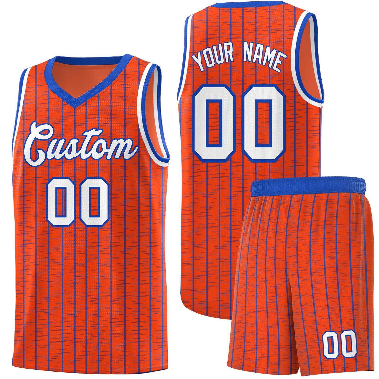 Custom Orange Custom Gray Pinstripe Retro Sets Uniform Basketball Jersey