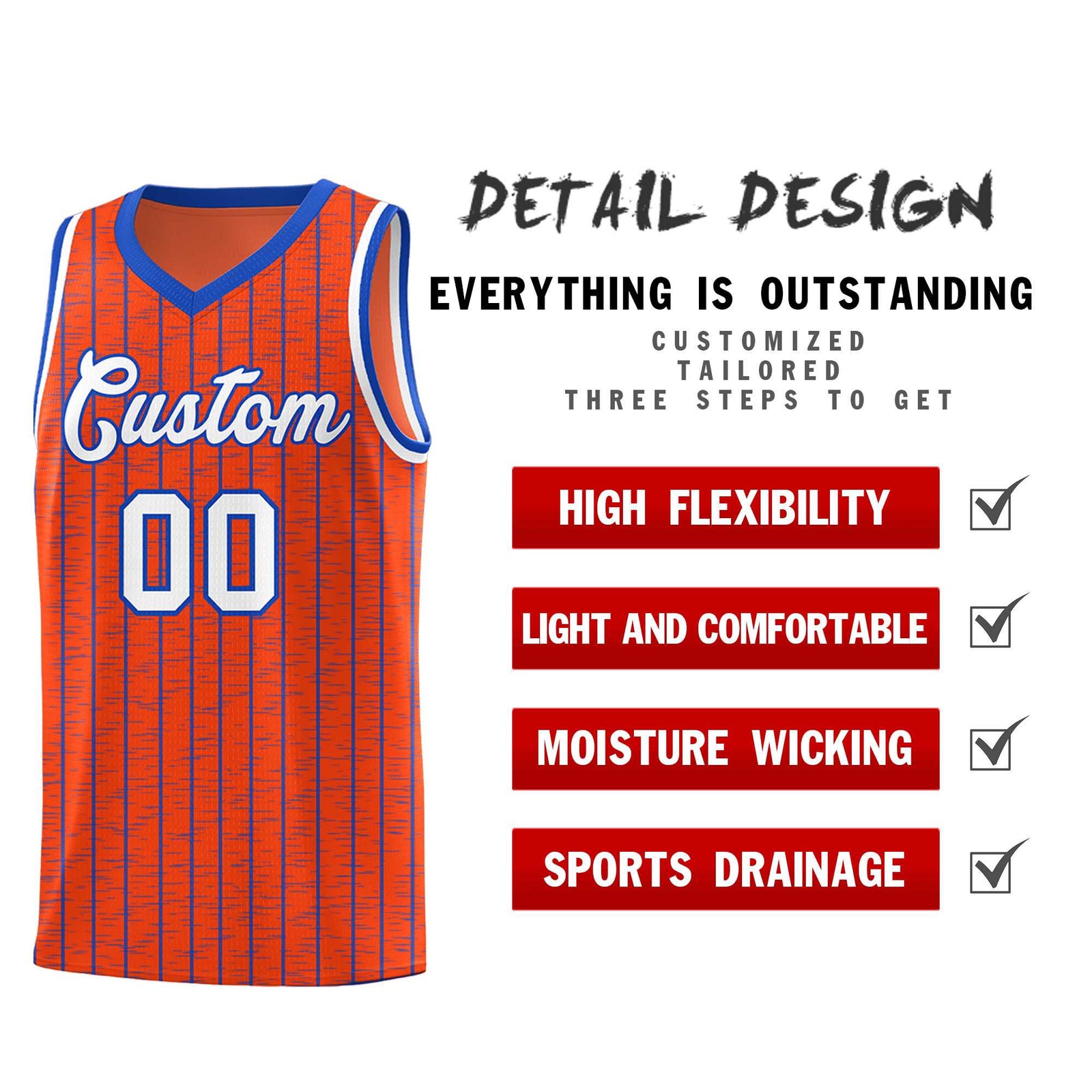 Custom Orange Custom Gray Pinstripe Retro Sets Uniform Basketball Jersey