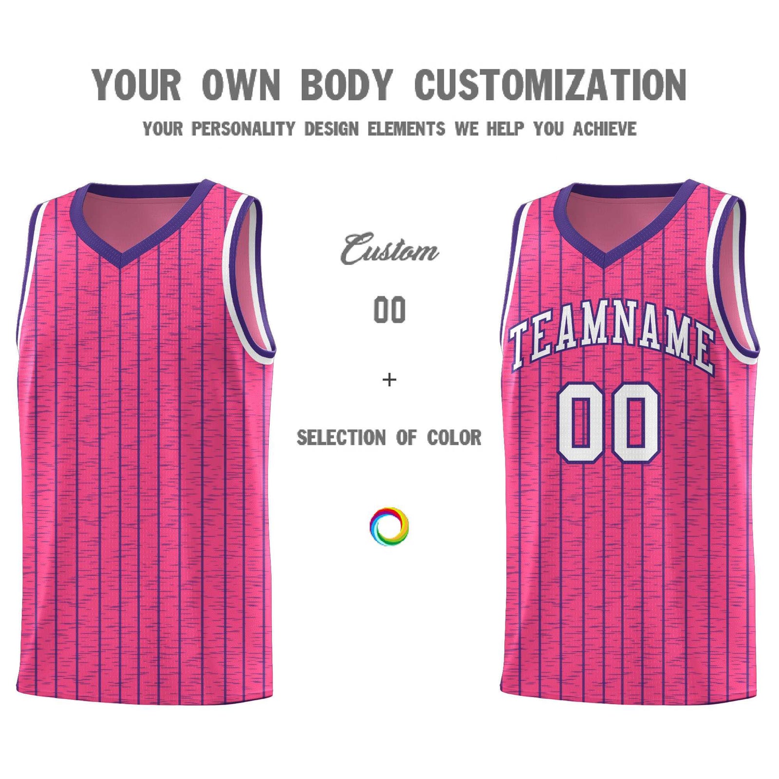 Custom Pink Custom Gray Pinstripe Retro Sets Uniform Basketball Jersey