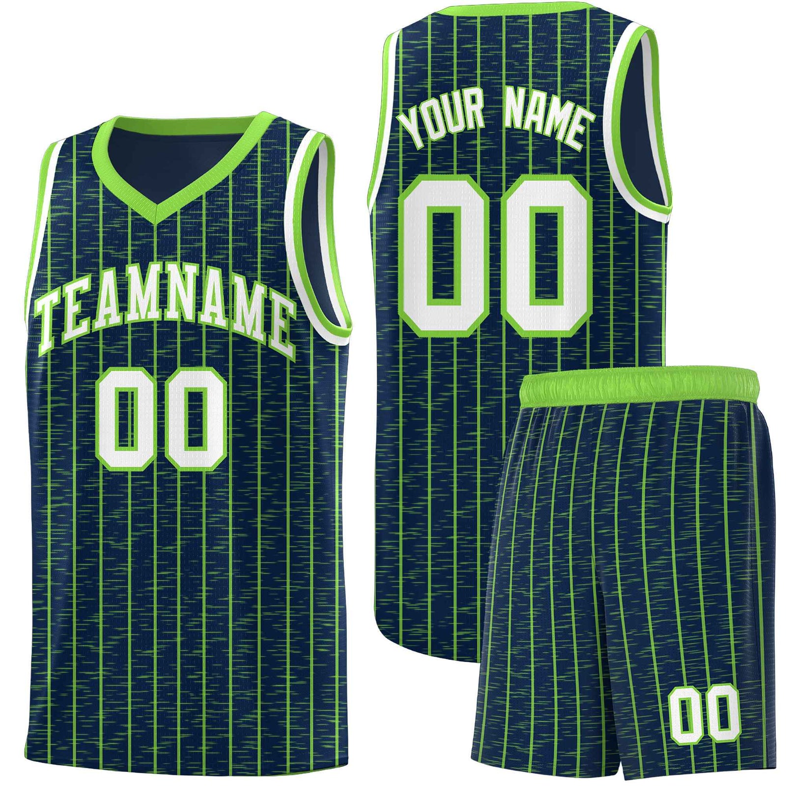 Custom Navy Custom Gray Pinstripe Retro Sets Uniform Basketball Jersey