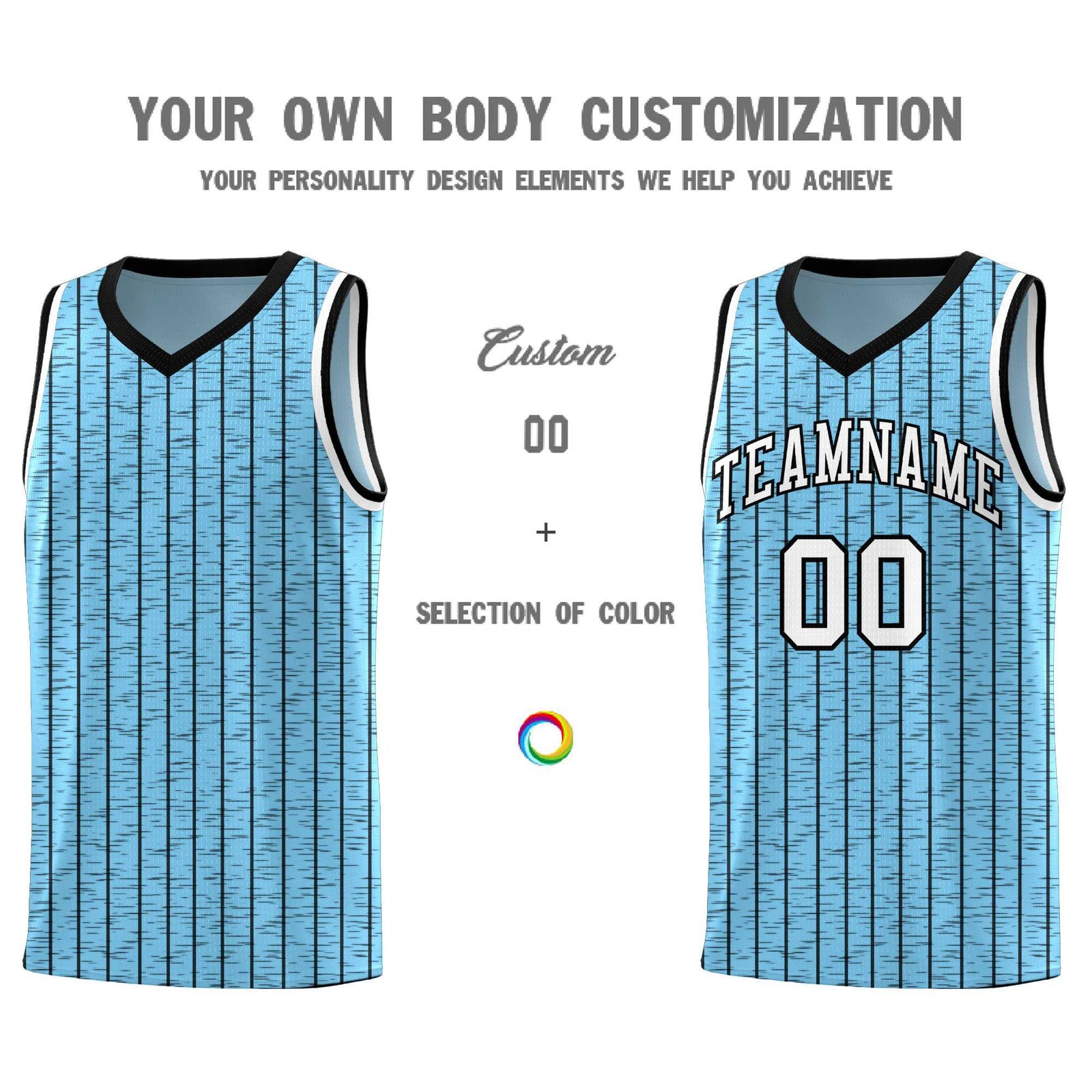Custom Light Blue Custom Gray Pinstripe Retro Sets Uniform Basketball Jersey