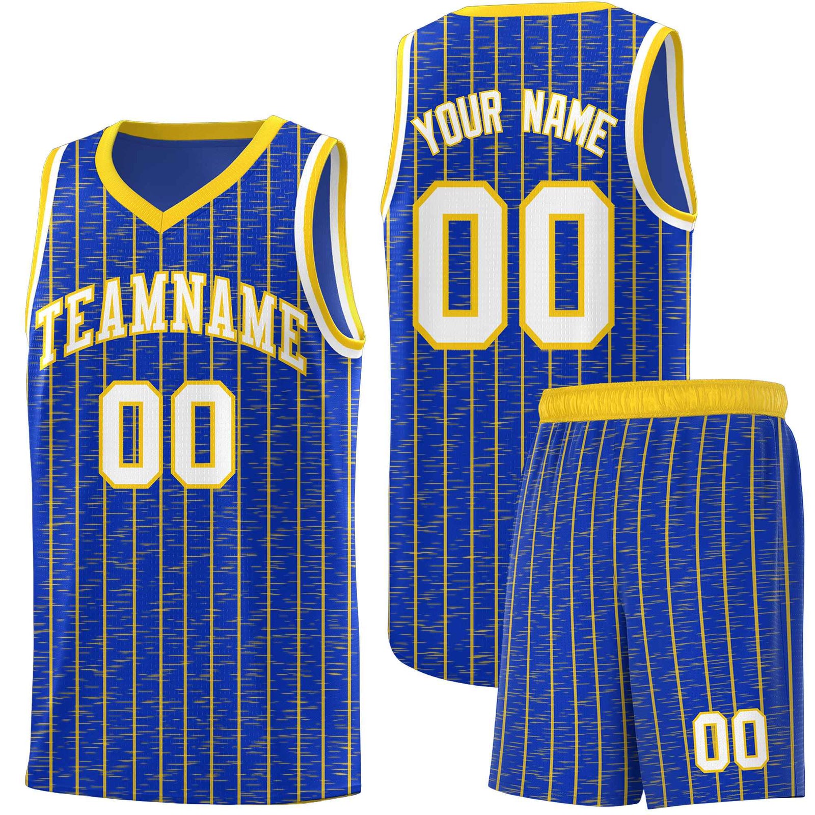 Custom Royal Blue Custom Gray Pinstripe Retro Sets Uniform Basketball Jersey