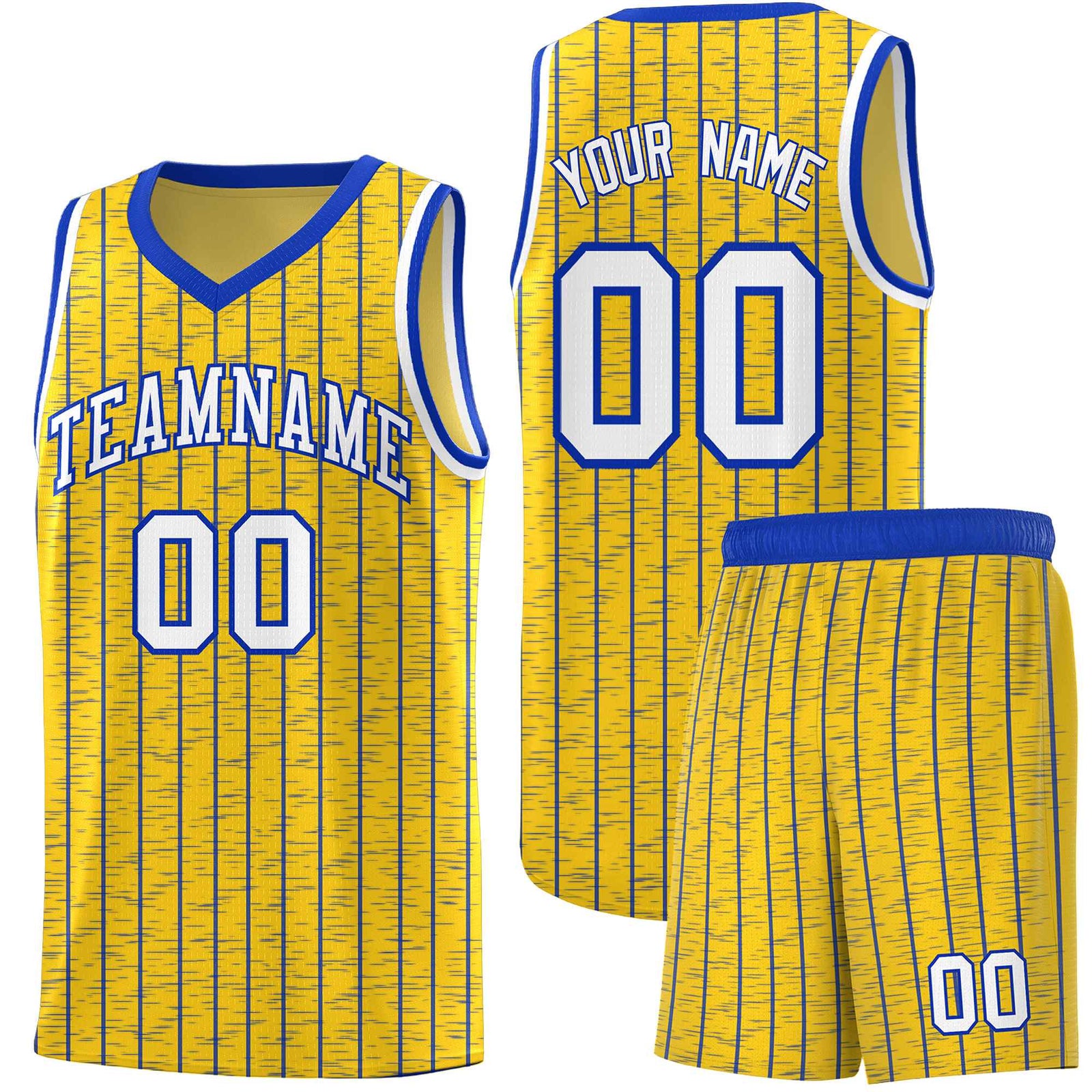 Custom Gold Custom Gray Pinstripe Retro Sets Uniform Basketball Jersey
