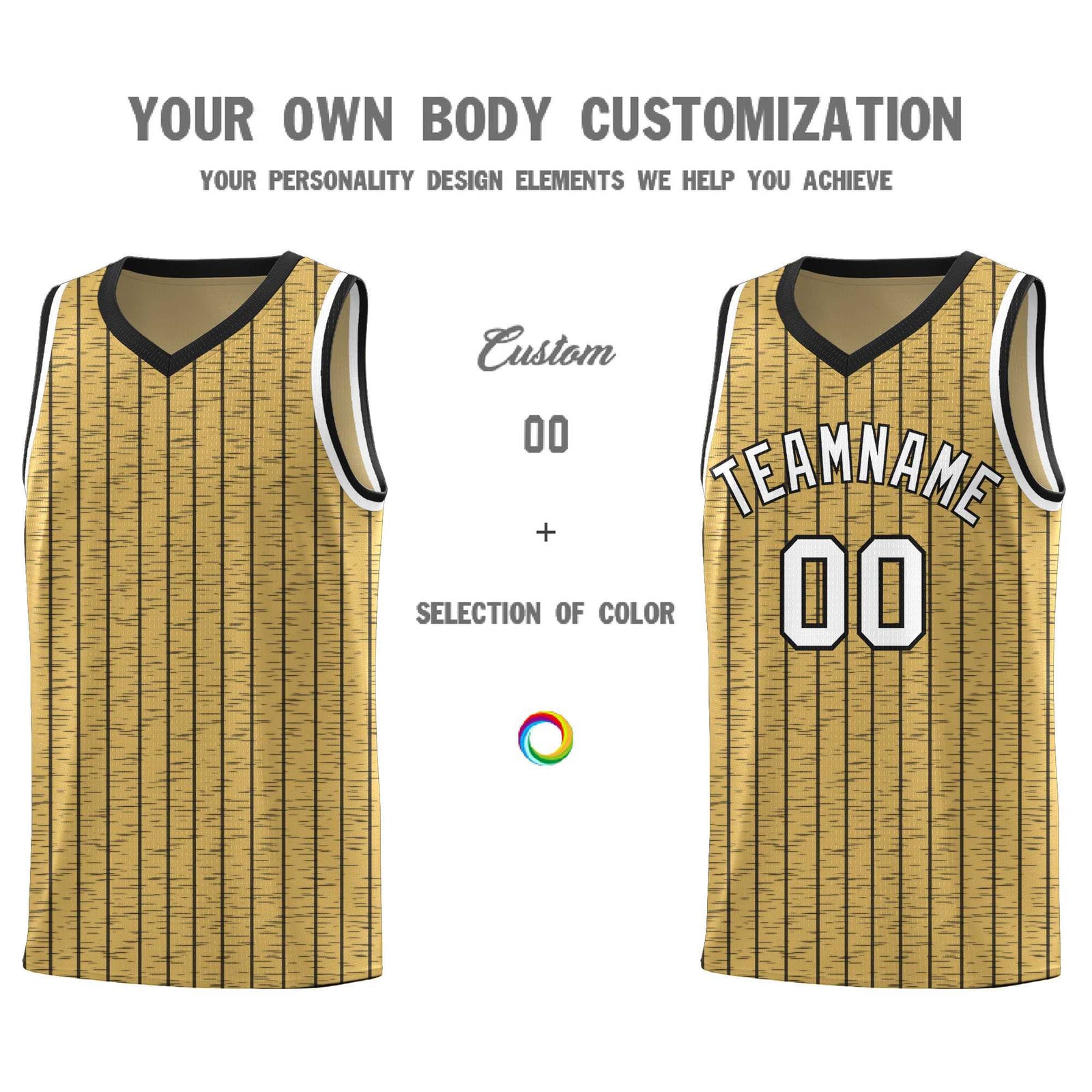 Custom Old Gold Custom Gray Pinstripe Retro Sets Uniform Basketball Jersey