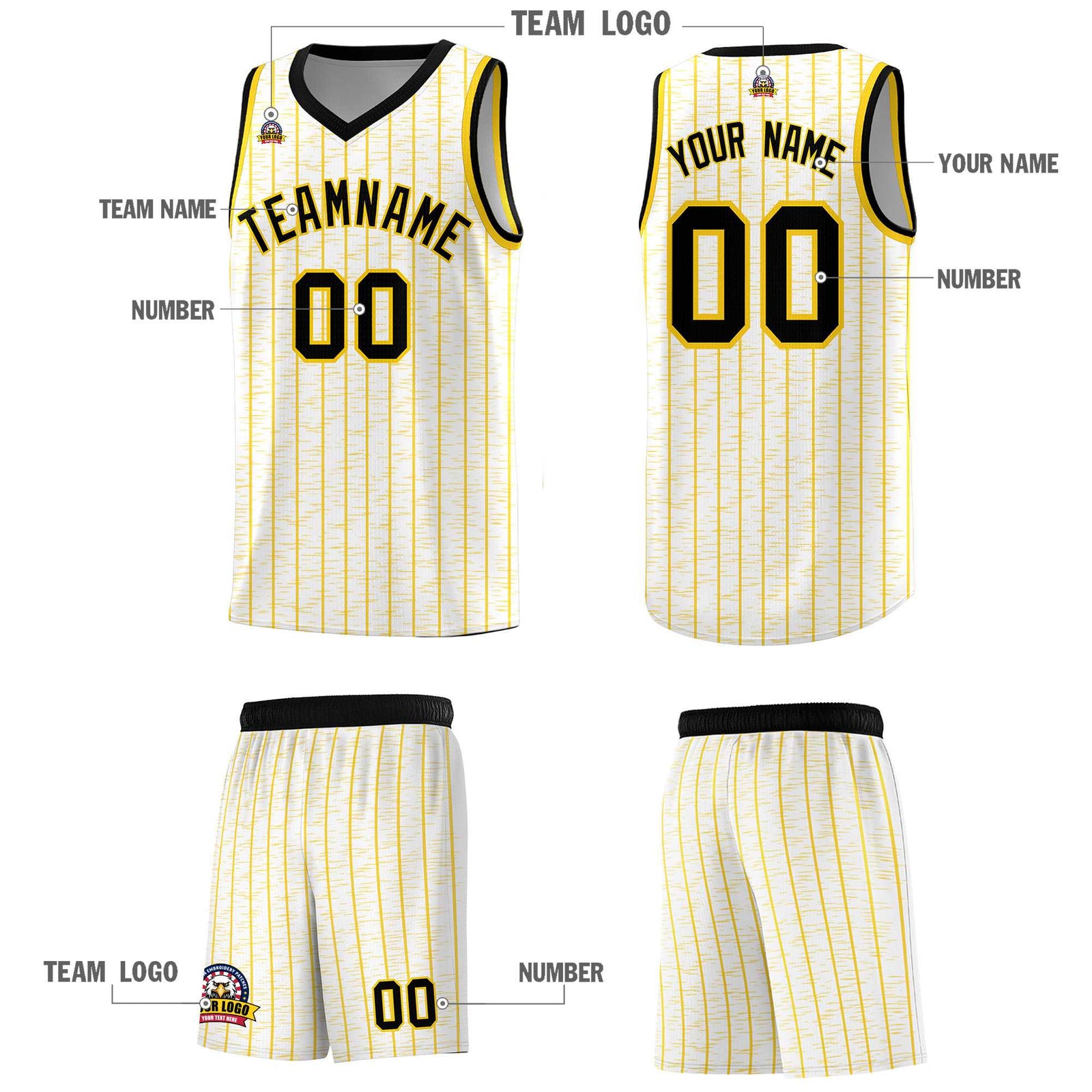 Custom White Custom Gray Pinstripe Retro Sets Uniform Basketball Jersey