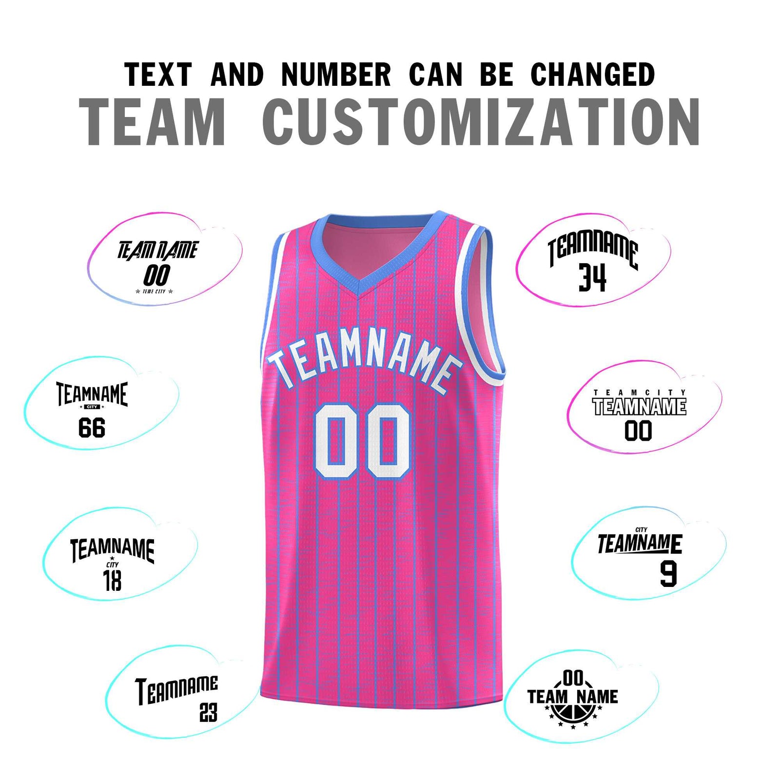 Custom Pink Custom Gray Pinstripe Retro Sets Uniform Basketball Jersey