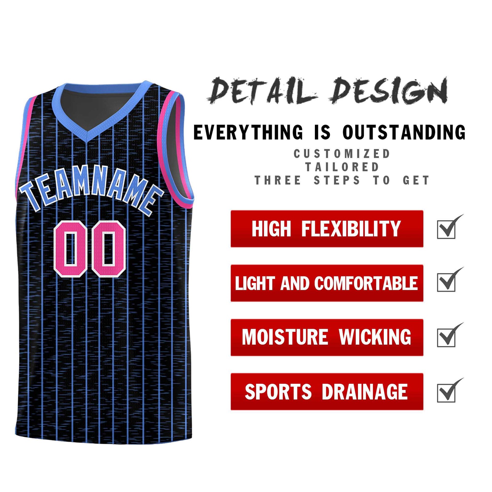 Custom Black Custom Gray Pinstripe Retro Sets Uniform Basketball Jersey