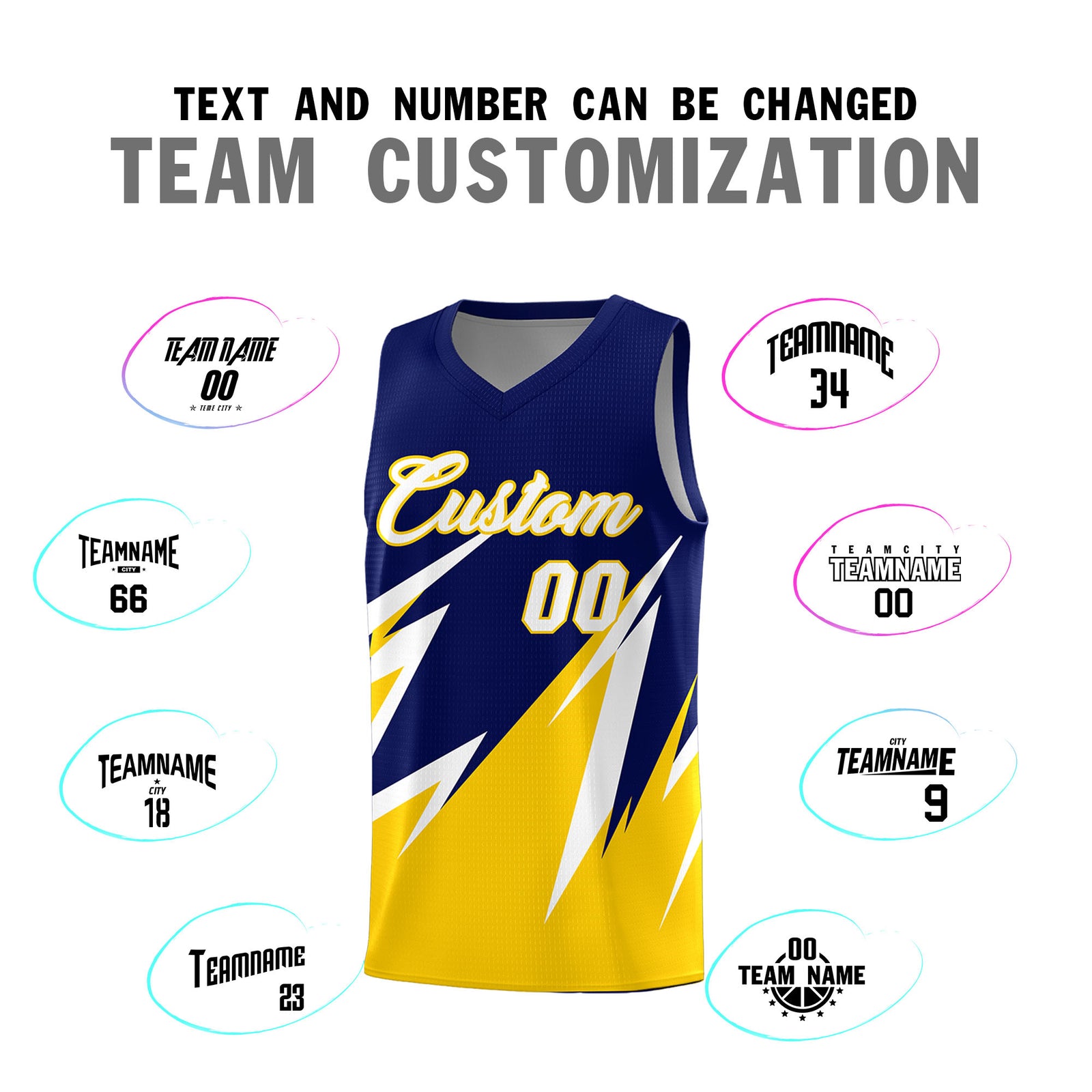 Custom Navy Abstract Mountain Pattern Sports Uniform Basketball Jersey