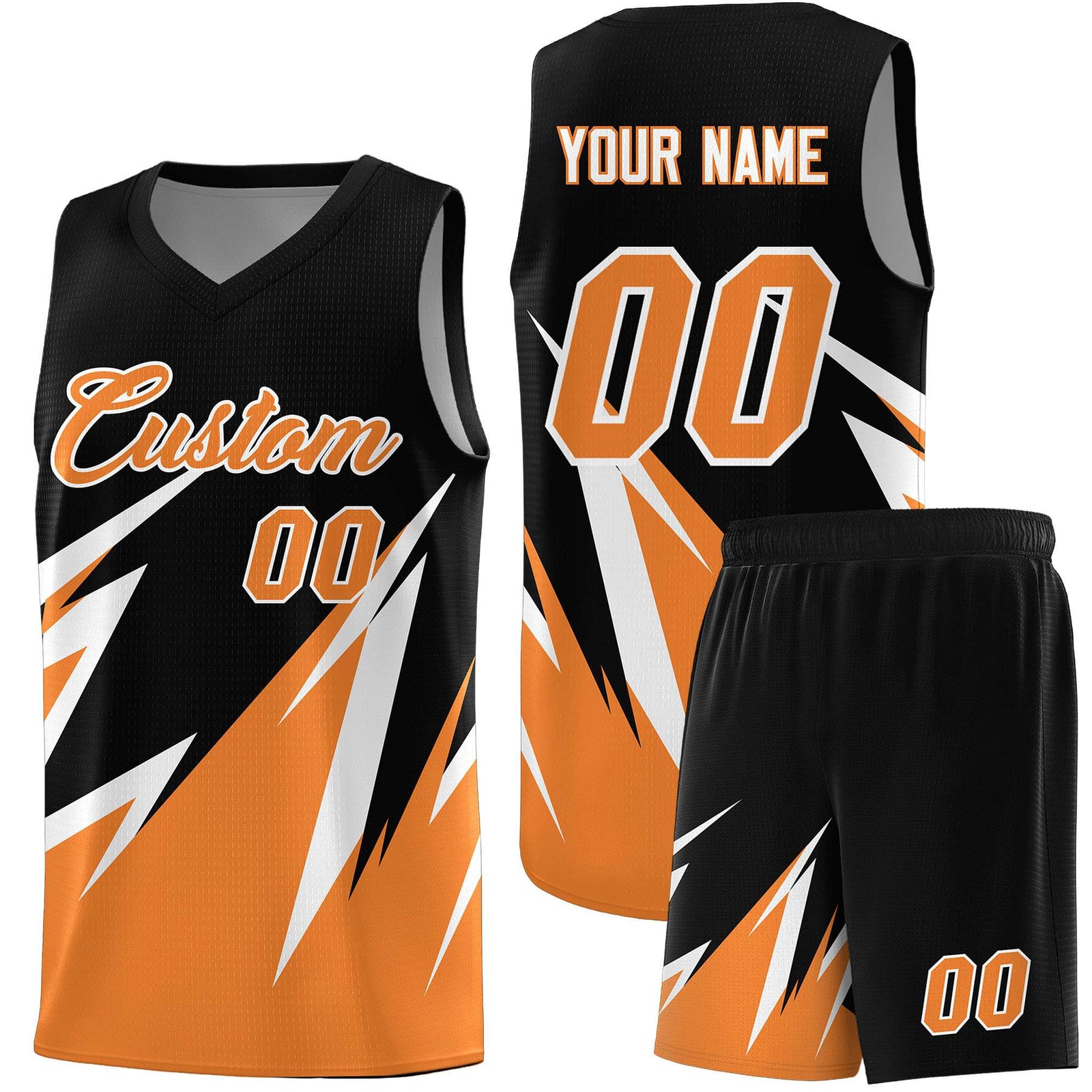 Custom Black Abstract Mountain Pattern Sports Uniform Basketball Jersey