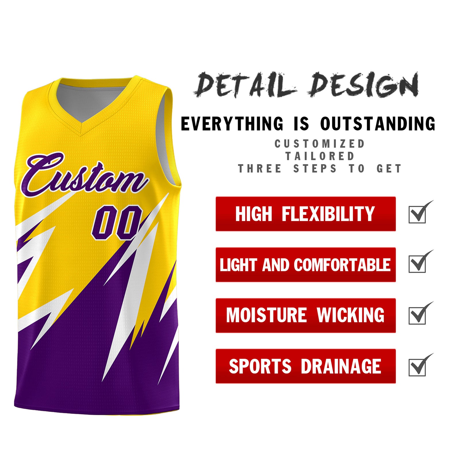 Custom Gold Abstract Mountain Pattern Sports Uniform Basketball Jersey