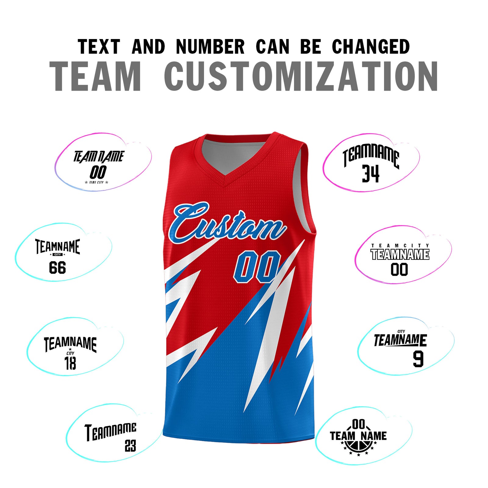 Custom Red Abstract Mountain Pattern Sports Uniform Basketball Jersey