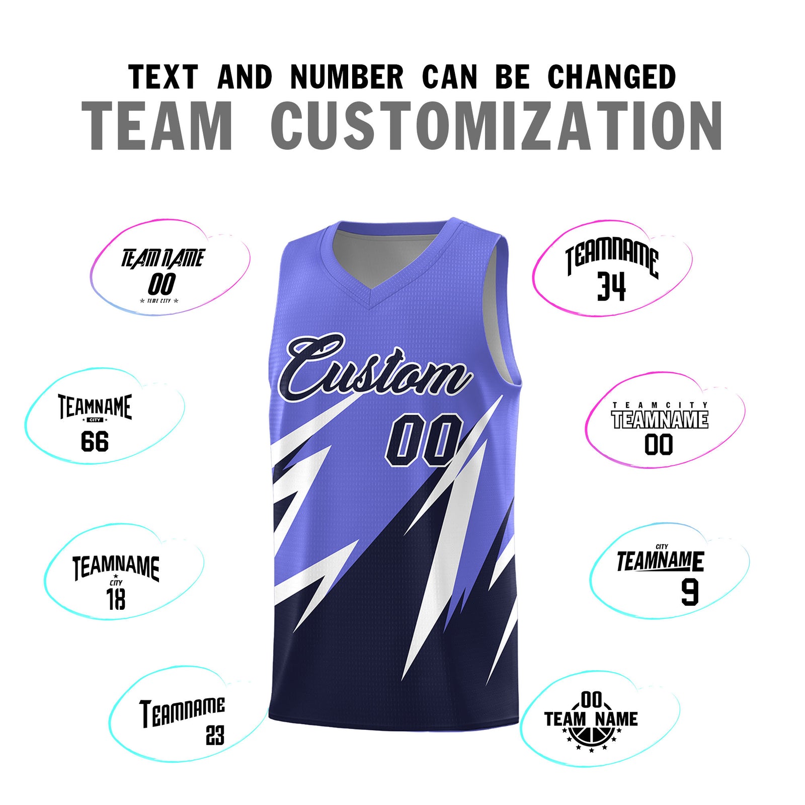 Custom Munsell Blue Abstract Mountain Pattern Sports Uniform Basketball Jersey