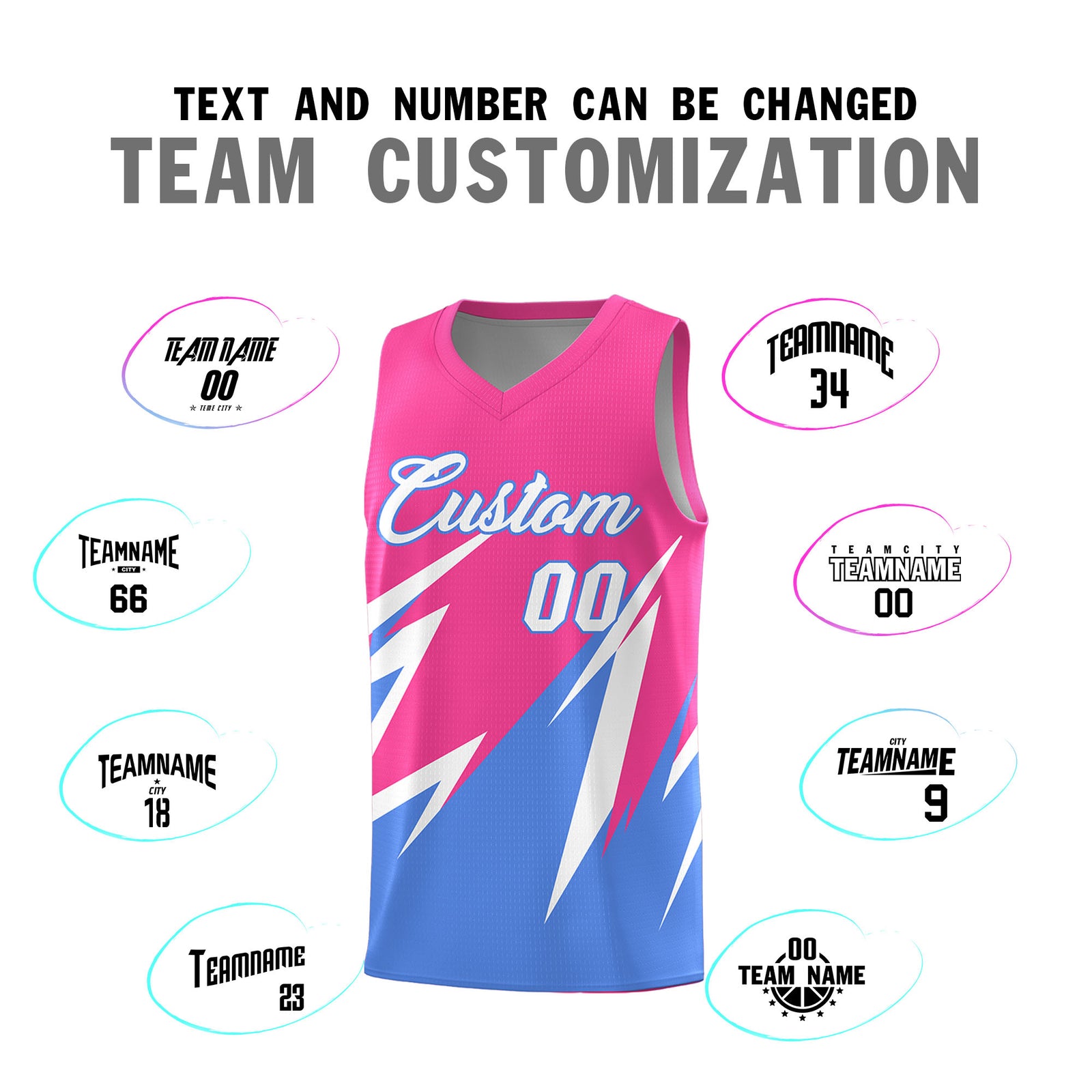 Custom Pink Abstract Mountain Pattern Sports Uniform Basketball Jersey