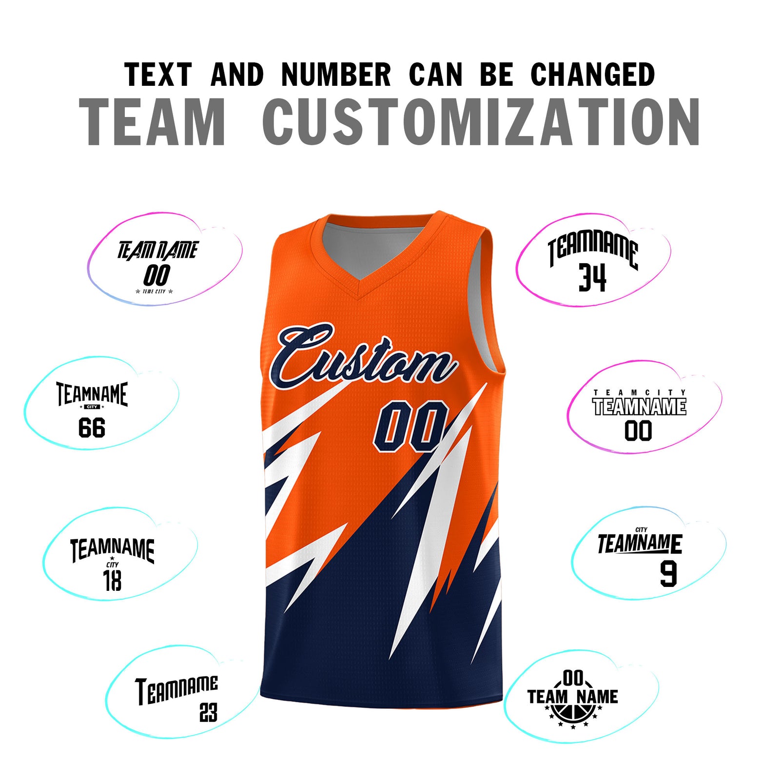 Custom Orange Abstract Mountain Pattern Sports Uniform Basketball Jersey