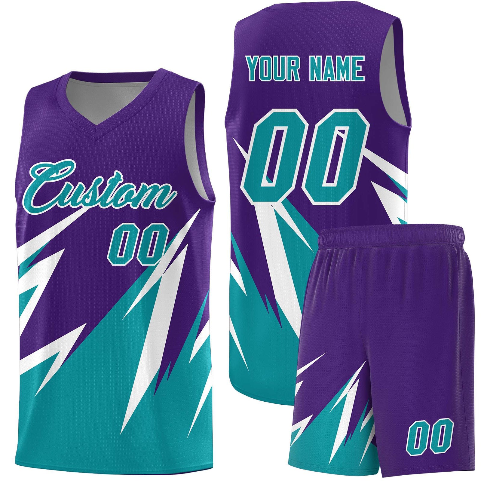 Custom Purple Abstract Mountain Pattern Sports Uniform Basketball Jersey