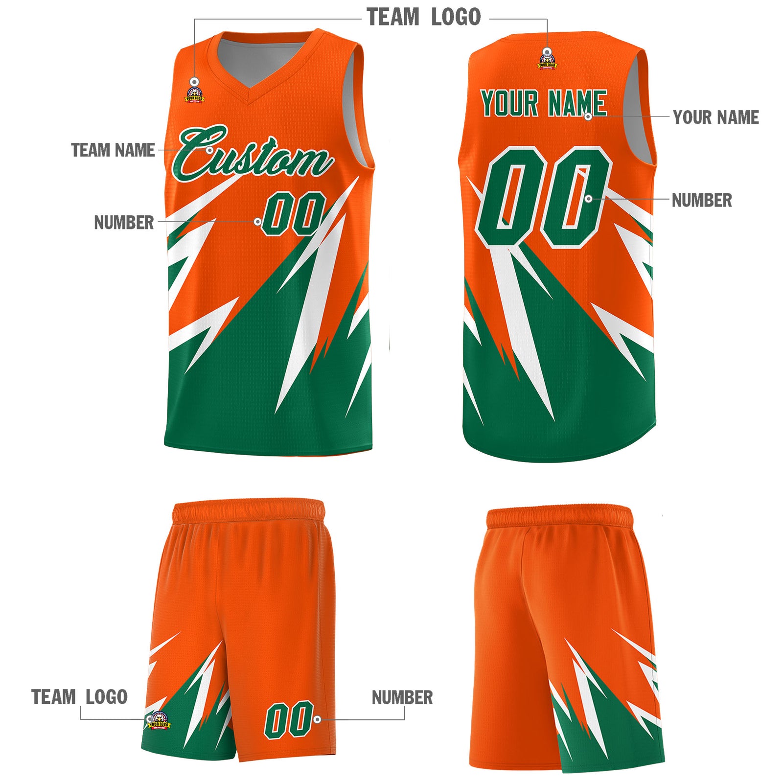 Custom Orange Abstract Mountain Pattern Sports Uniform Basketball Jersey