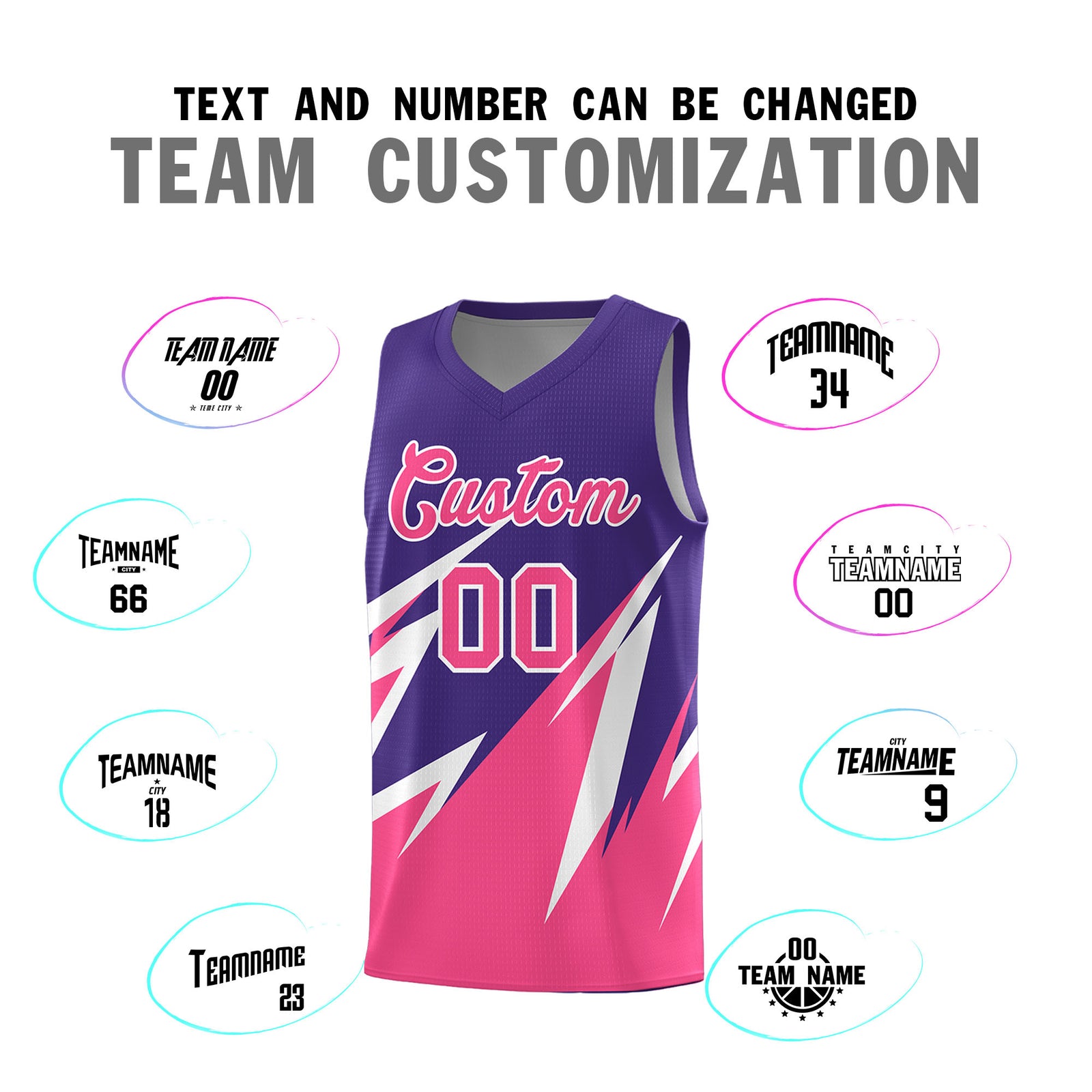 Custom Purple Abstract Mountain Pattern Sports Uniform Basketball Jersey