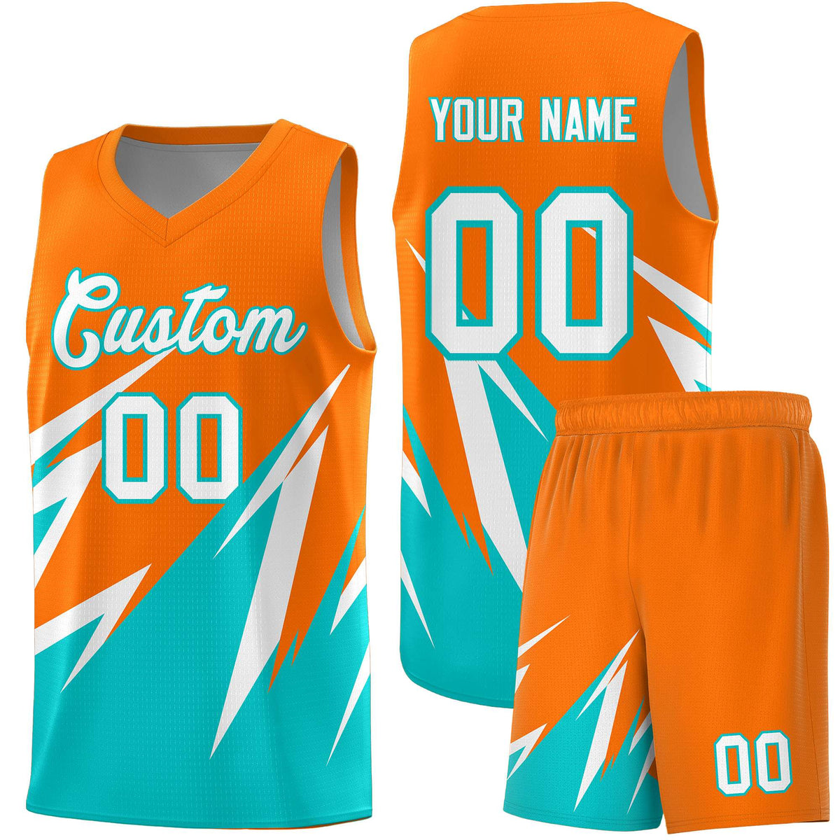 Custom Orange Abstract Mountain Pattern Sports Uniform Basketball Jersey